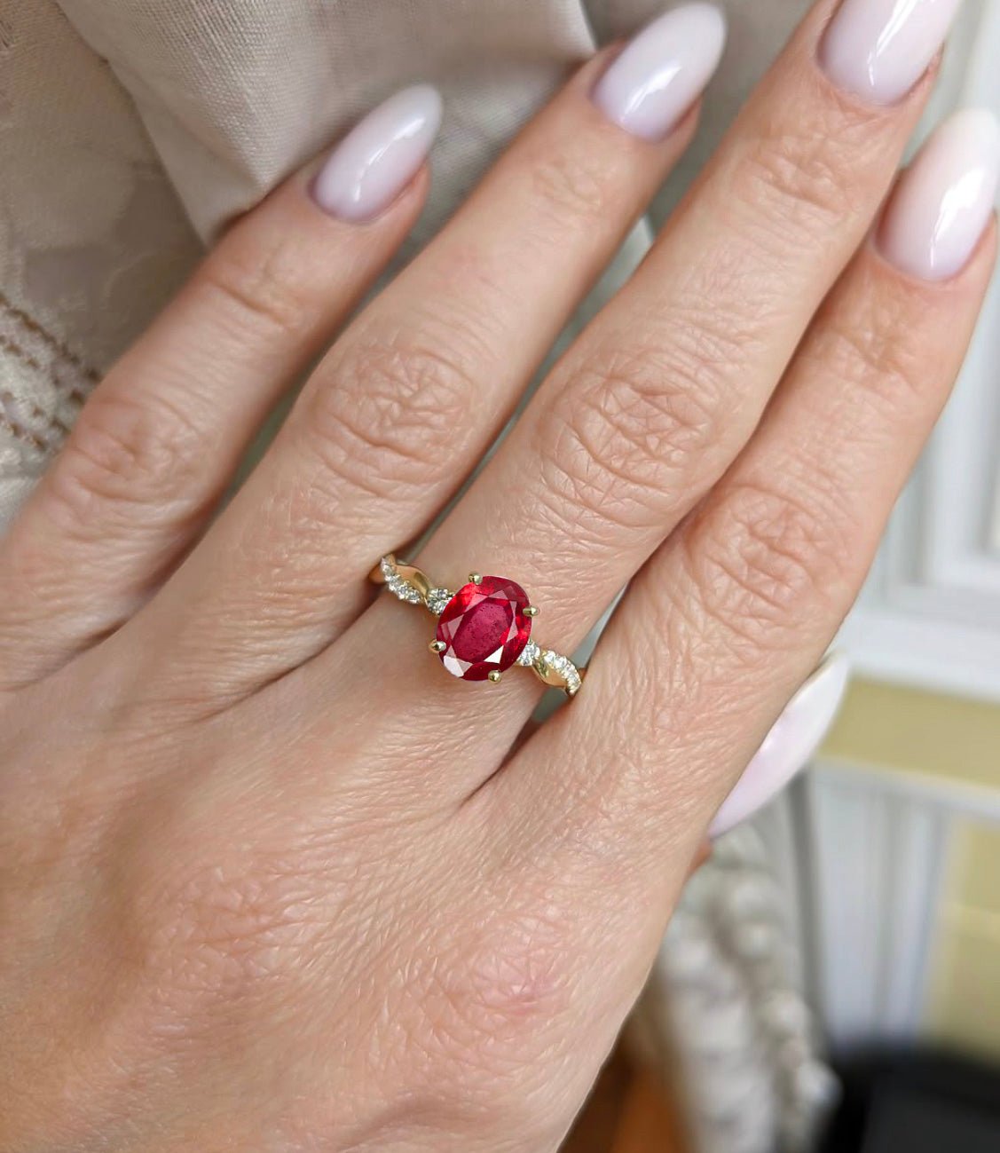Natural Ruby Engagement Solitaire Ring - Goodstone Jewels