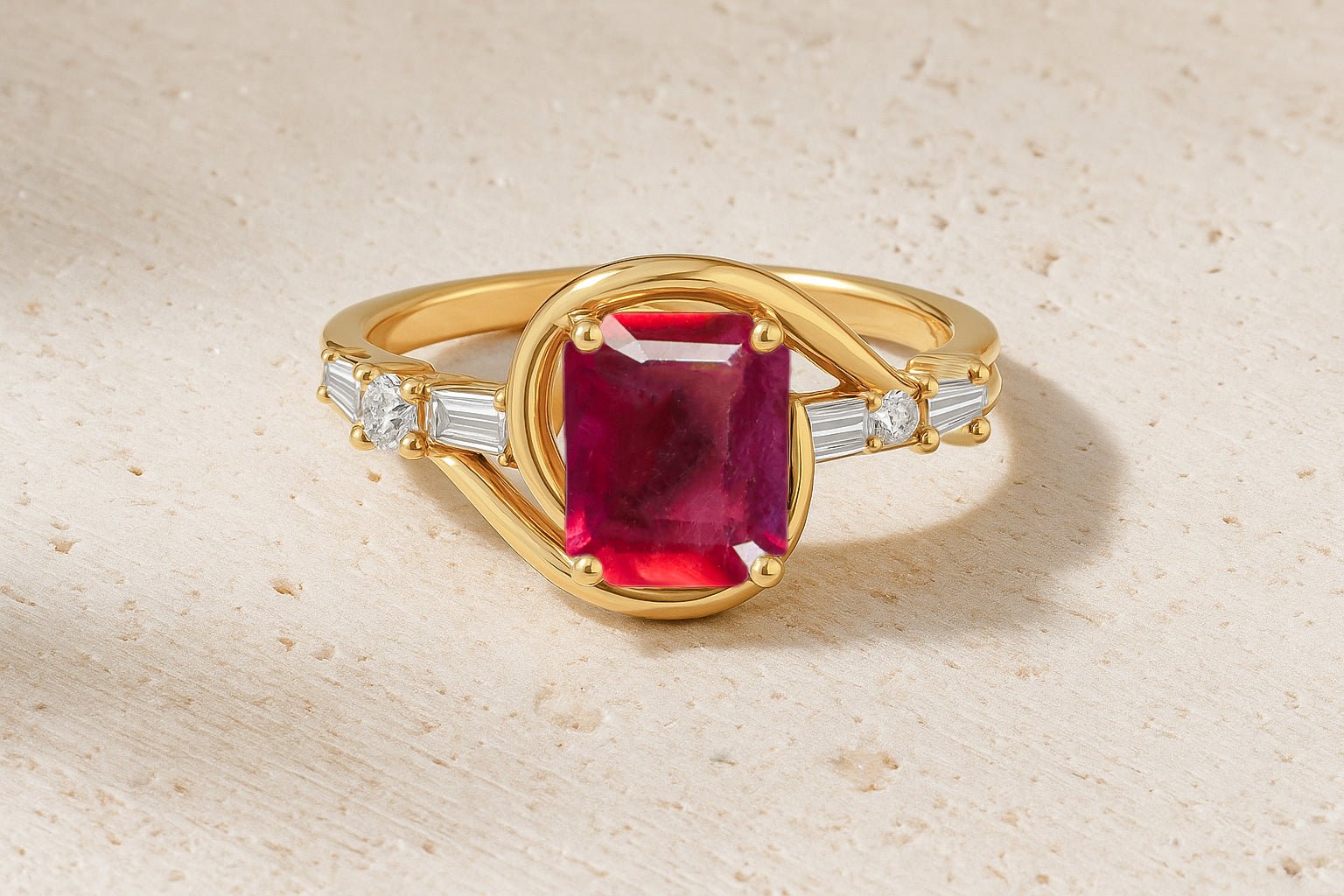 Natural Ruby Gemstone Statement Ring for Women - Goodstone Jewels