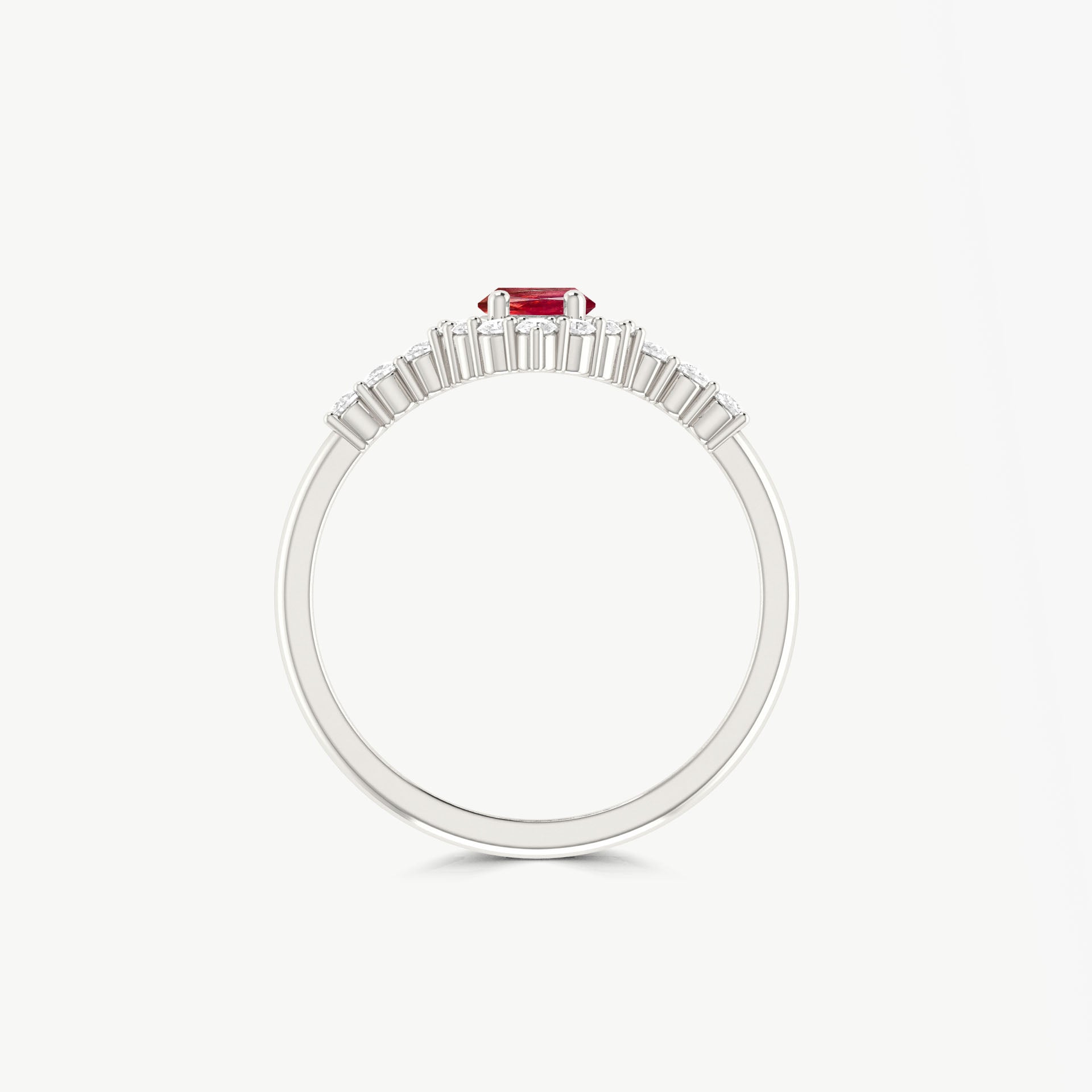 Natural Ruby Marquise Shape Halo Wedding Ring - Goodstone Jewels