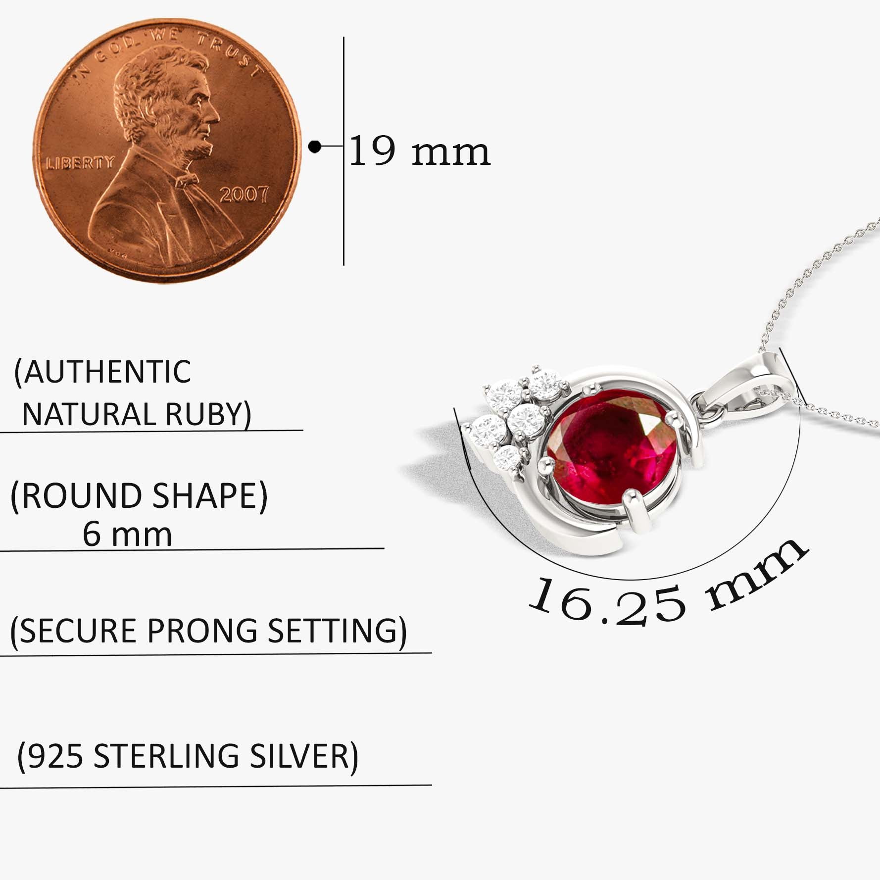 Natural Ruby Moon Charm Pendant Necklace - Goodstone Jewels