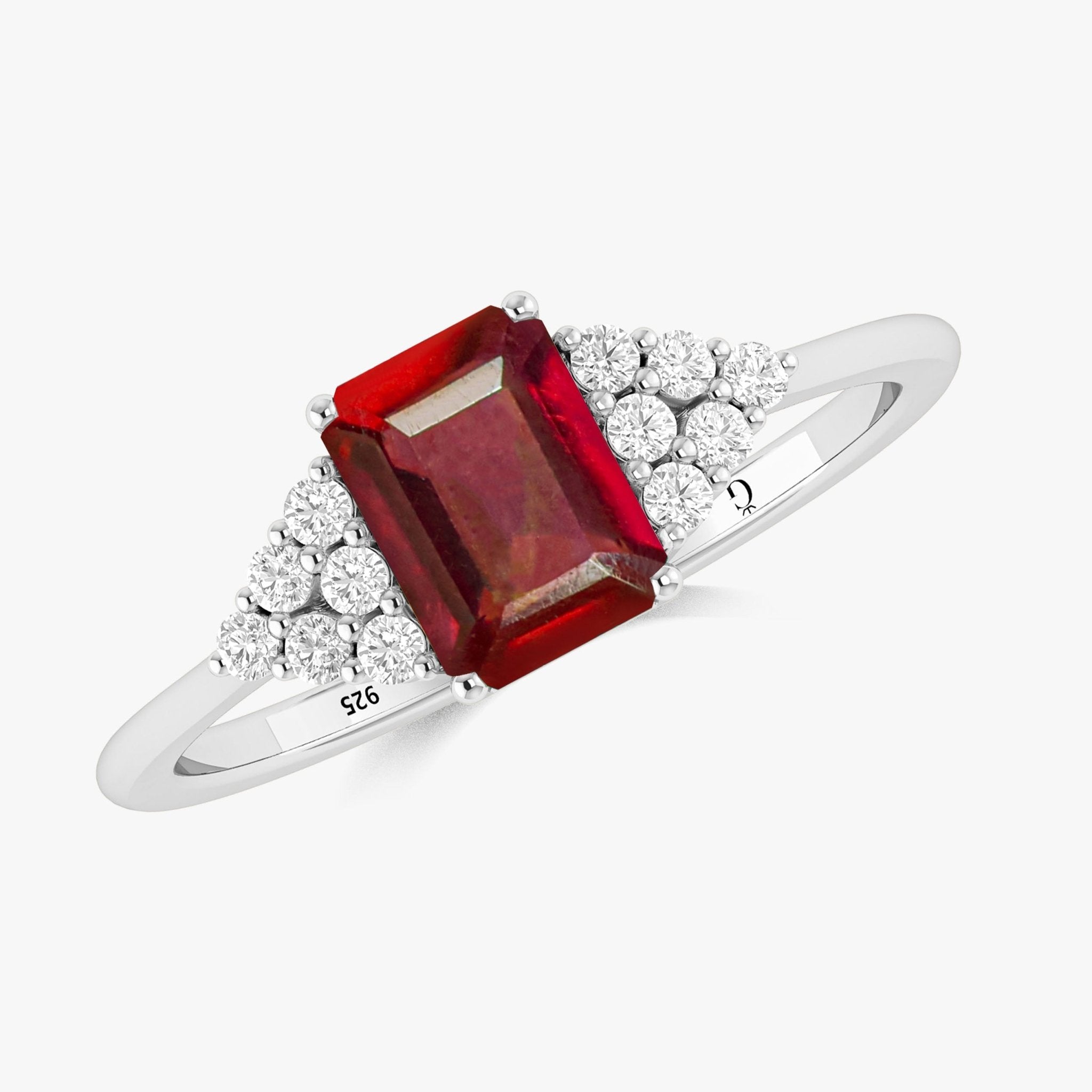 Natural Ruby Octagon Stone Solitaire Ring in Yellow Gold Filled & Sterling Silver - Goodstone Jewels