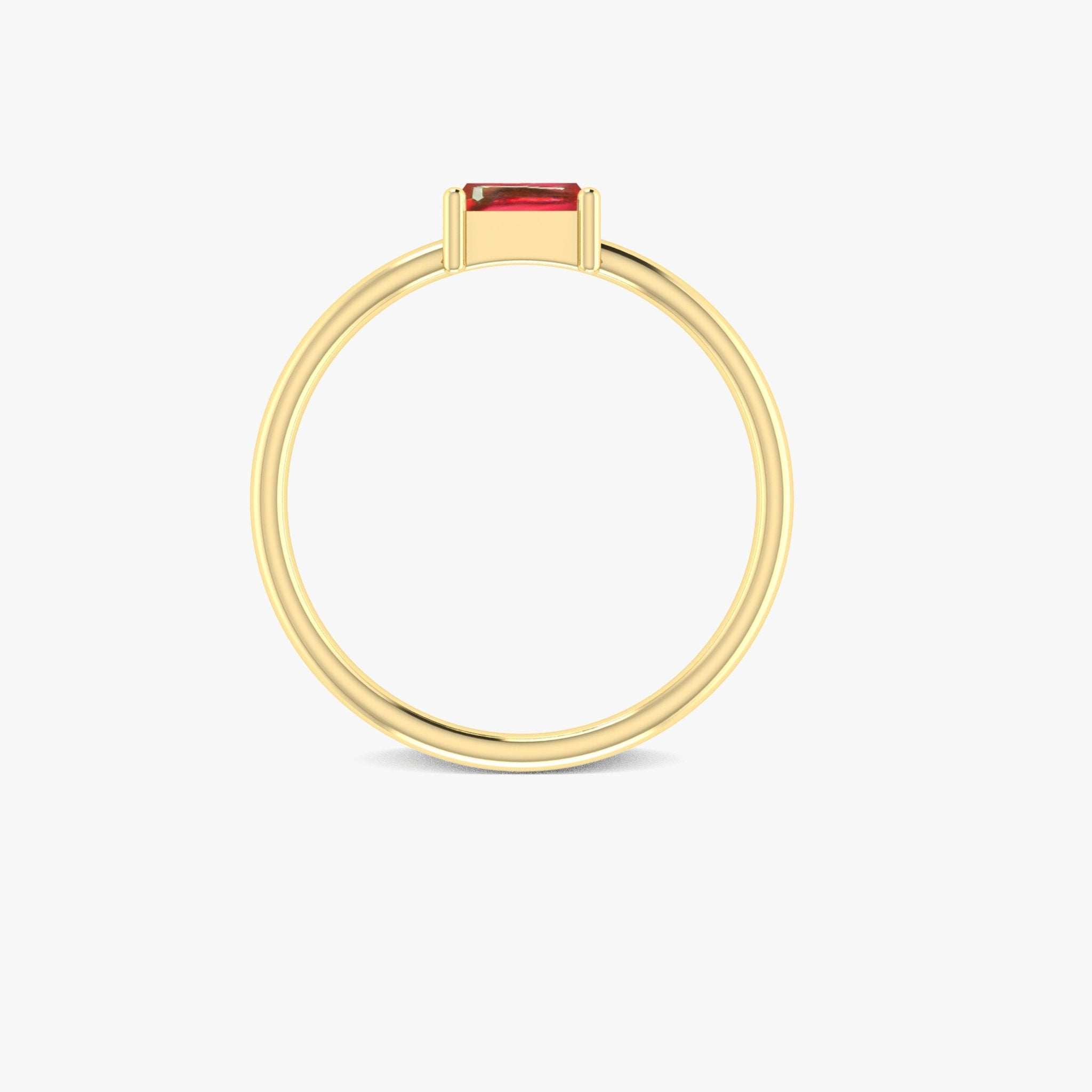 Natural Ruby SINGLE BAGUETTE STONE SOLITAIRE RING - Goodstone Jewels
