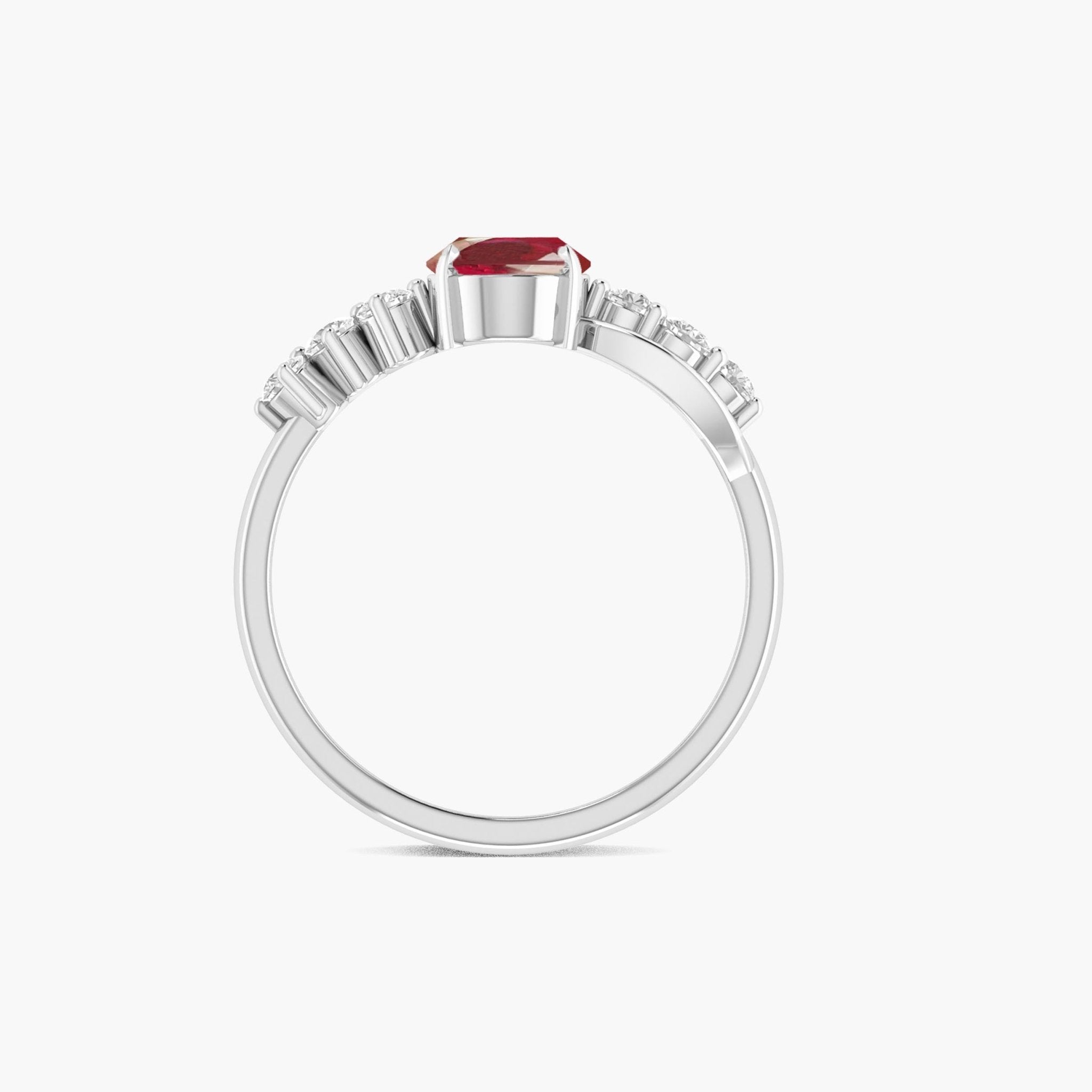 Natural Ruby Solitaire with Accents Ring with Gold Filled & Sterling Silver - Goodstone Jewels