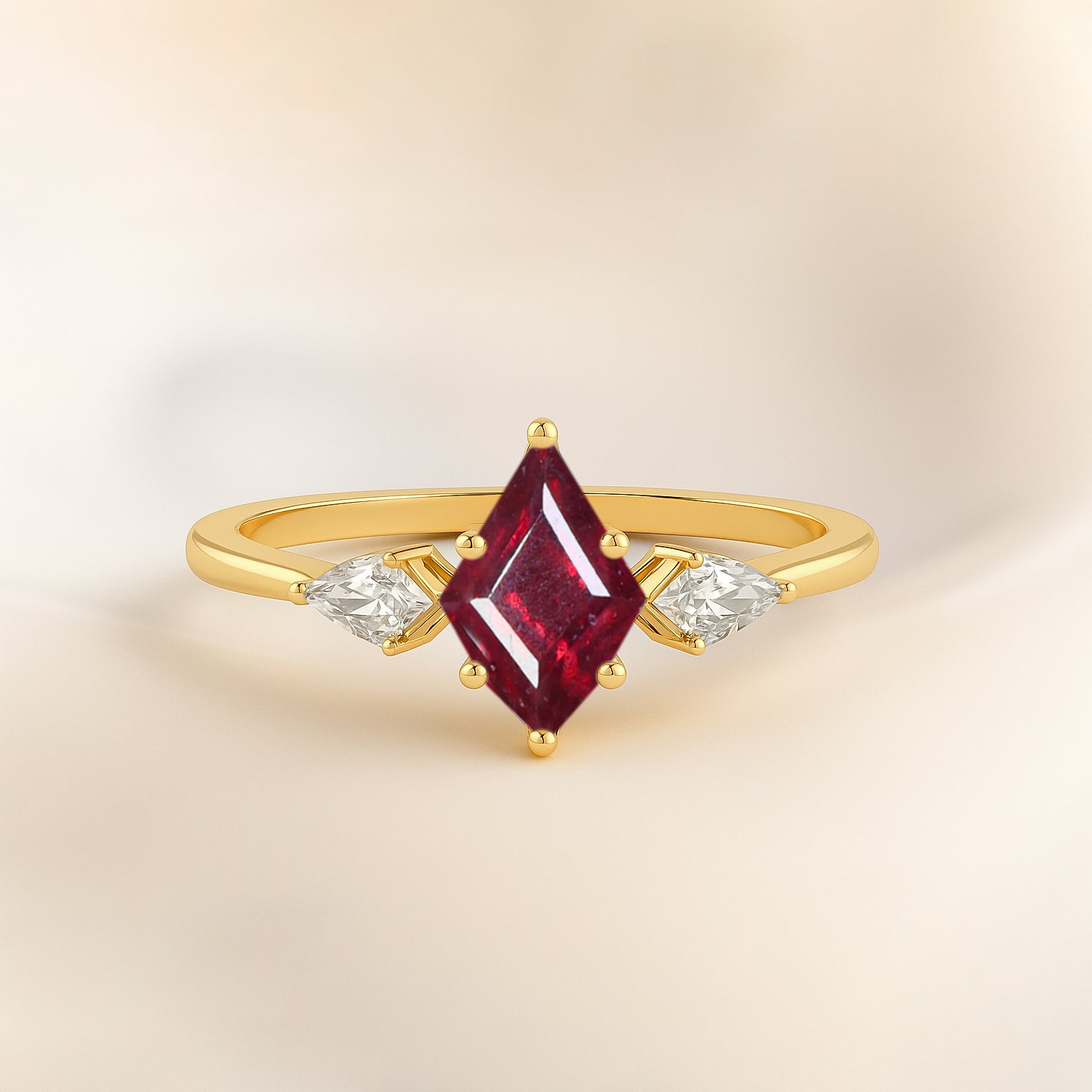 Natural Ruby Three Stone Ring Wedding, Anniversary, Promise Rings - Goodstone Jewels