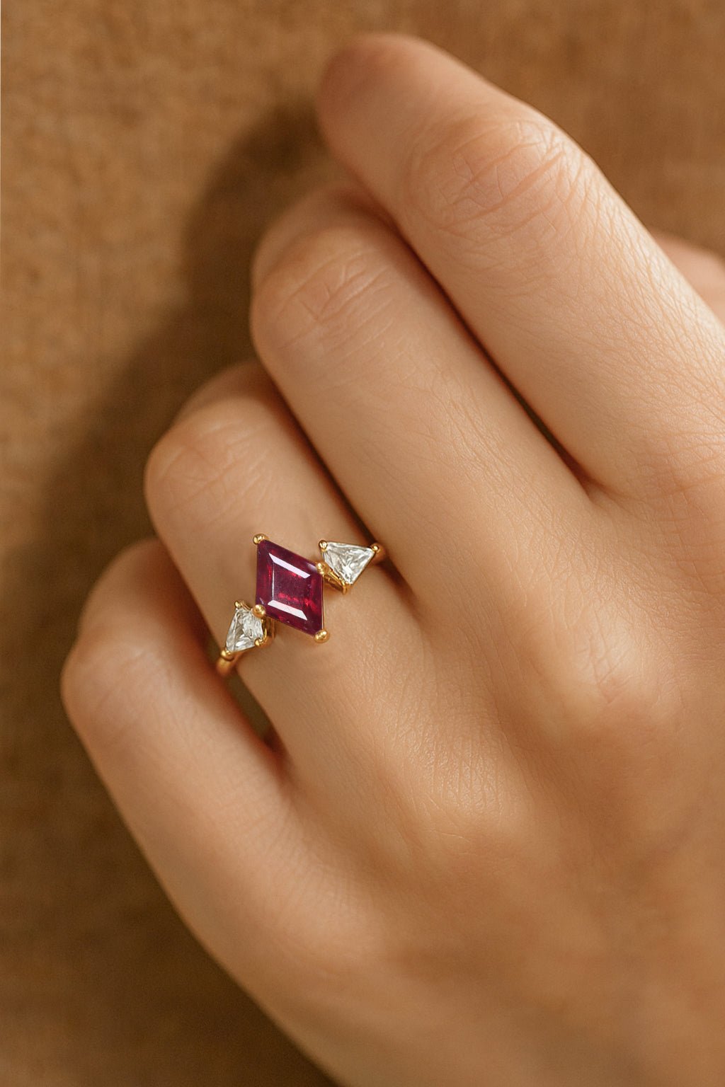 Natural Ruby Three Stone Ring Wedding, Anniversary, Promise Rings - Goodstone Jewels