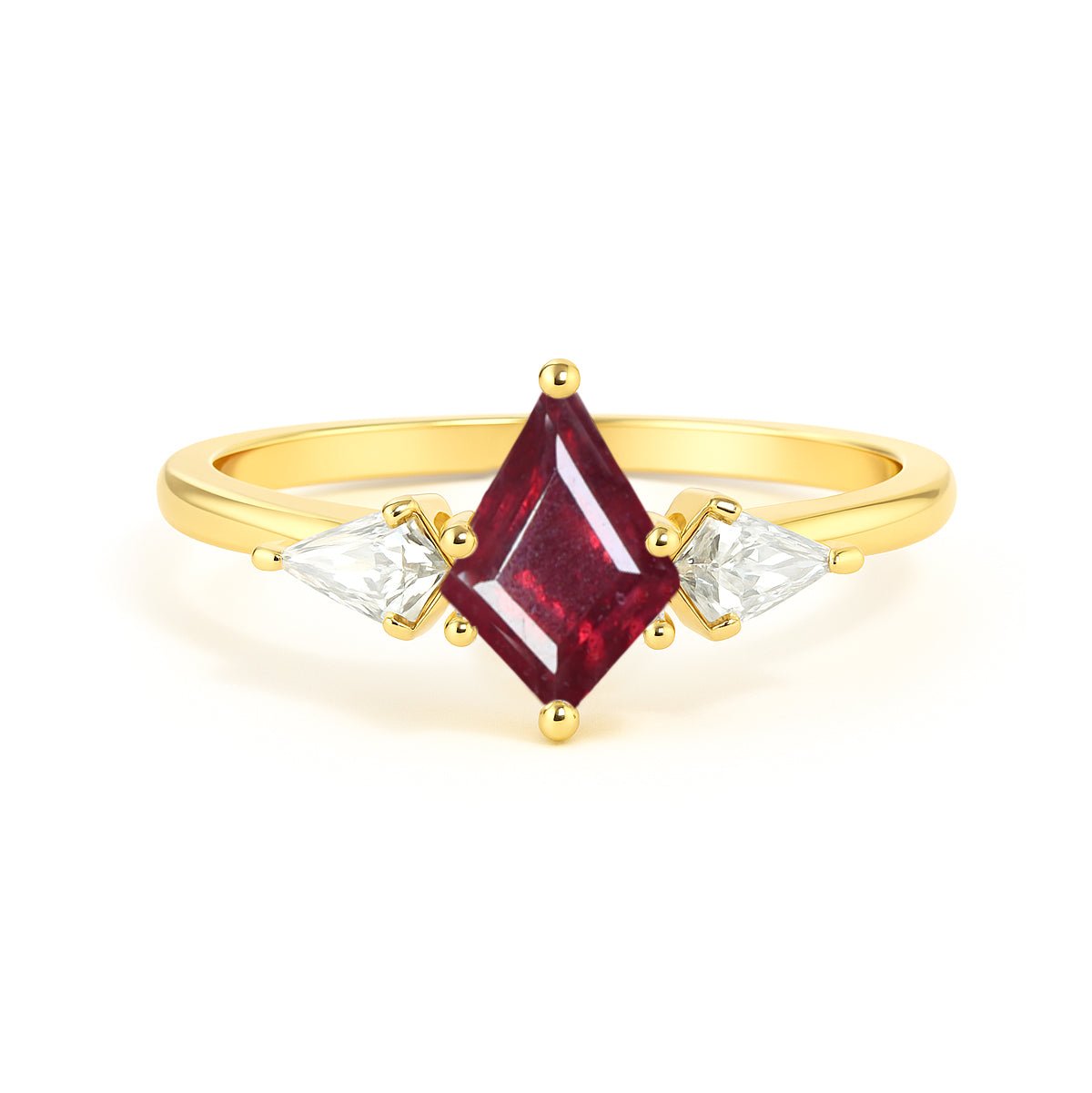 Natural Ruby Three Stone Ring Wedding, Anniversary, Promise Rings - Goodstone Jewels