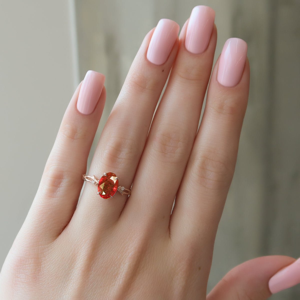 Natural Ruby with Side Stone Crossover Solitaire Ring - Goodstone Jewels