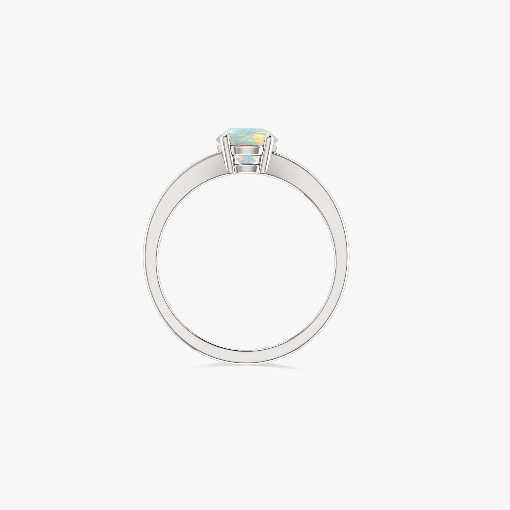 Natural white fire Ethiopian opal Engagement dainty ring - Goodstone Jewels