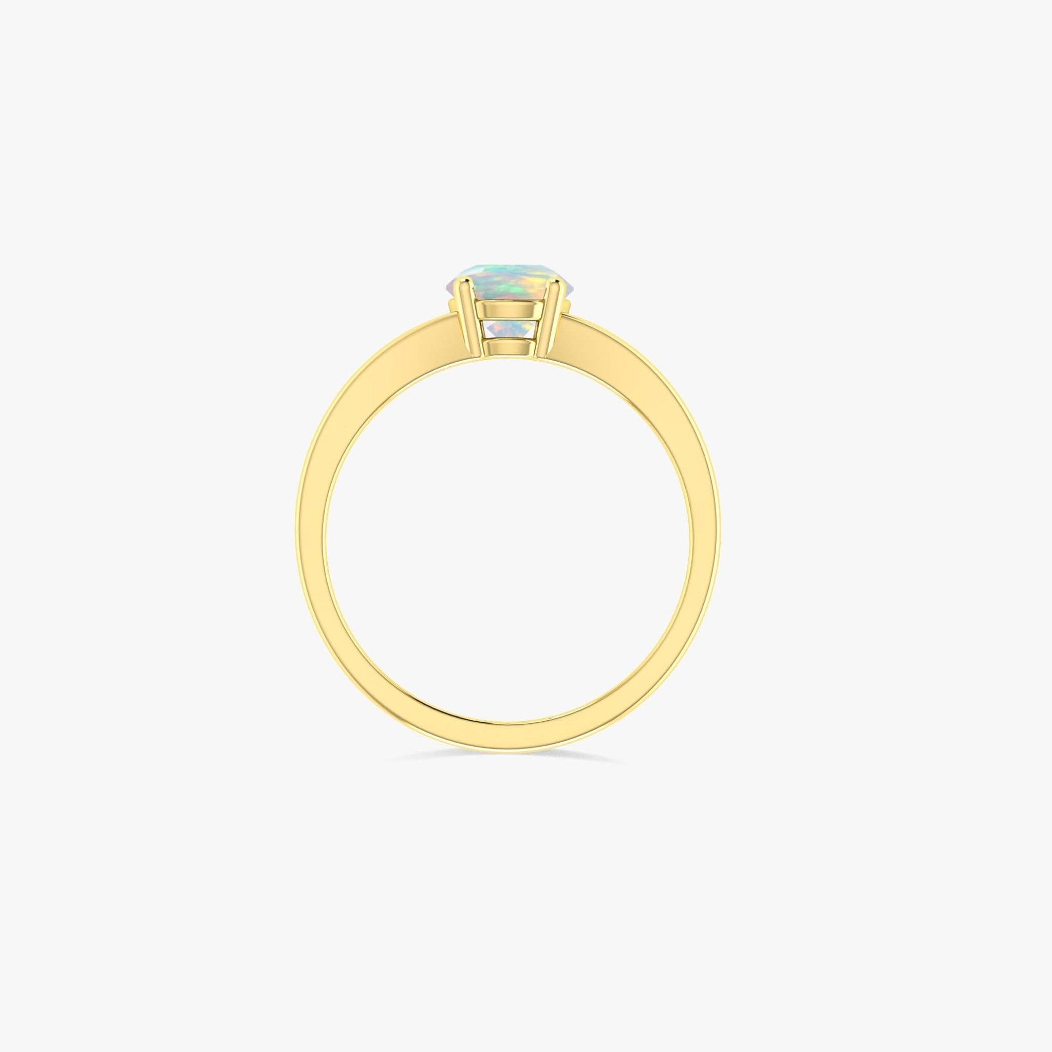 Natural white fire Ethiopian opal Engagement dainty ring - Goodstone Jewels