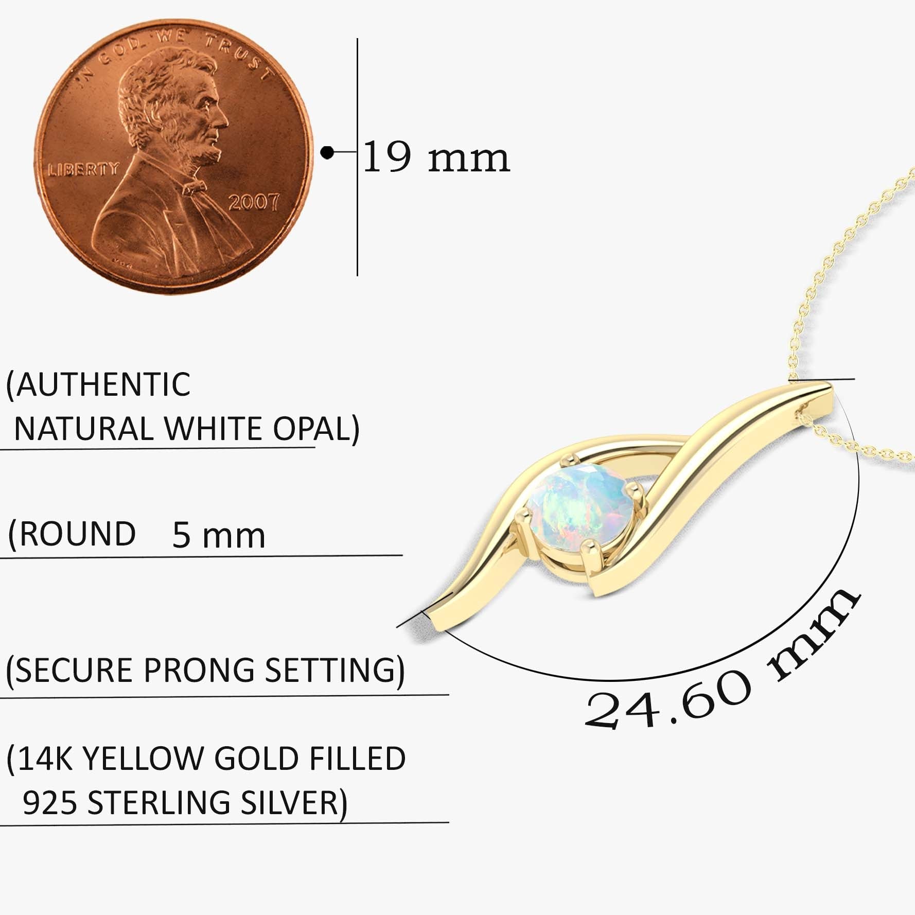 Natural White Opal Bypass Pendant Chain Necklace - Goodstone Jewels