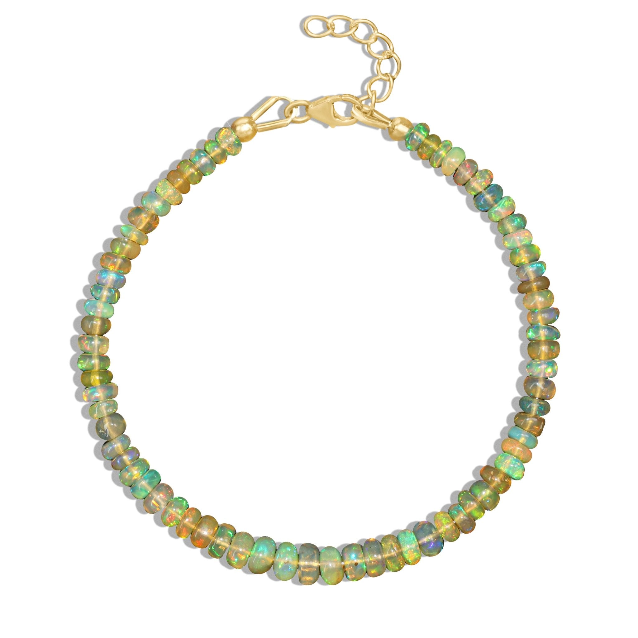Natural Yellow Opal 4 - 5MM Plain Beaded Handmade Bracelet - Goodstone Jewels