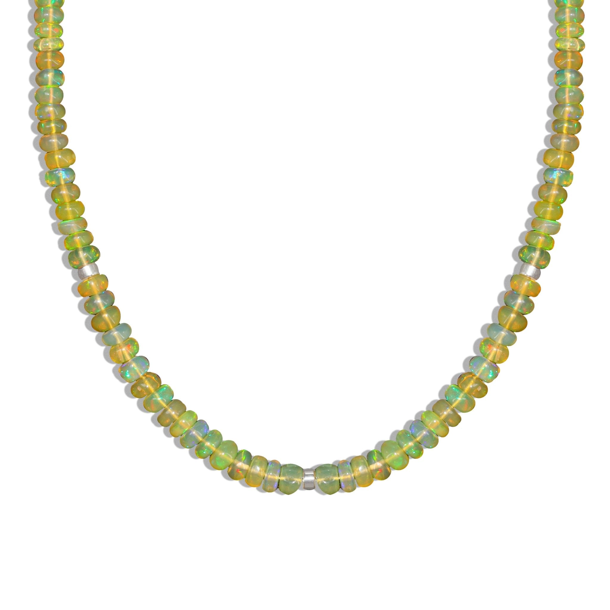 Natural Yellow Opal Plain Beaded Necklace for Women - Goodstone Jewels