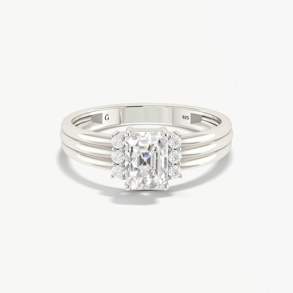 Octagon simulated diamond Zircon Engagement ring - Goodstone Jewels