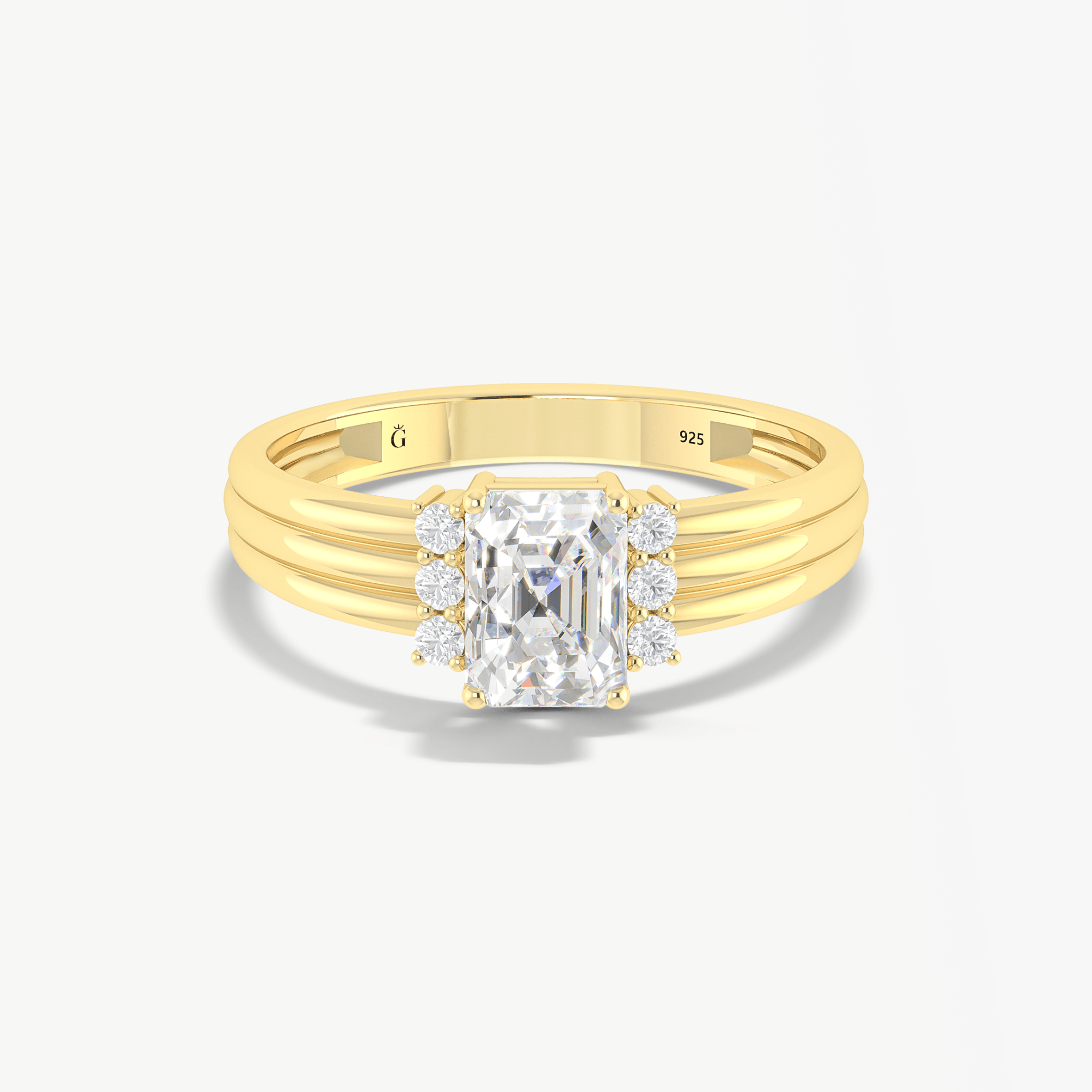 Octagon simulated diamond Zircon Engagement ring - Goodstone Jewels