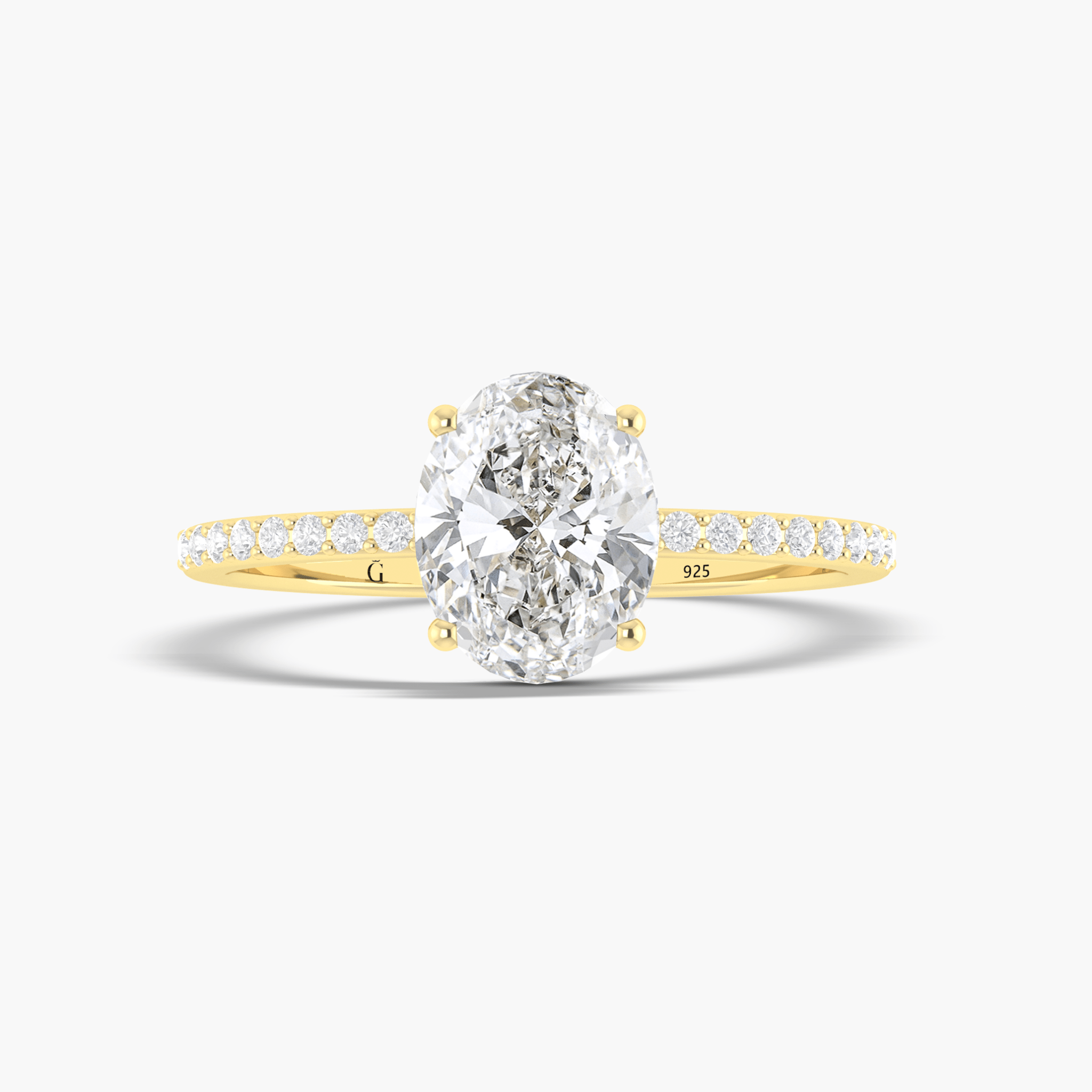 Oval Cubic Zirconia 18k Gold vermeil or 925 Sterling silver ring - Goodstone Jewels