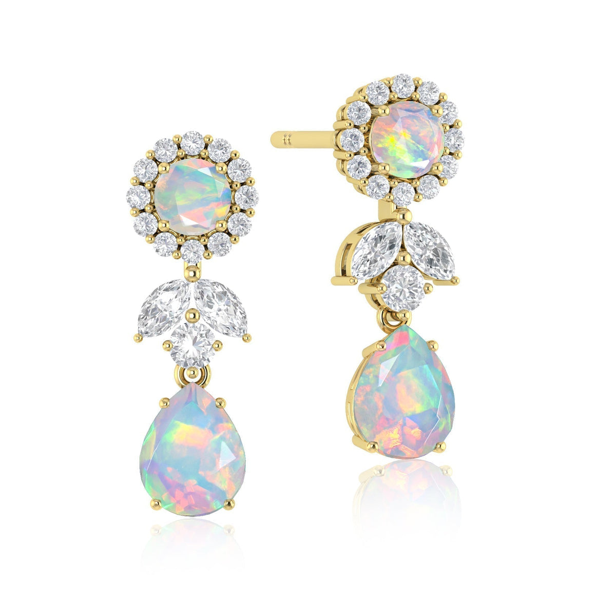 Paraiba Fire Dual Opal Drop and Stud Earring - Goodstone Jewels