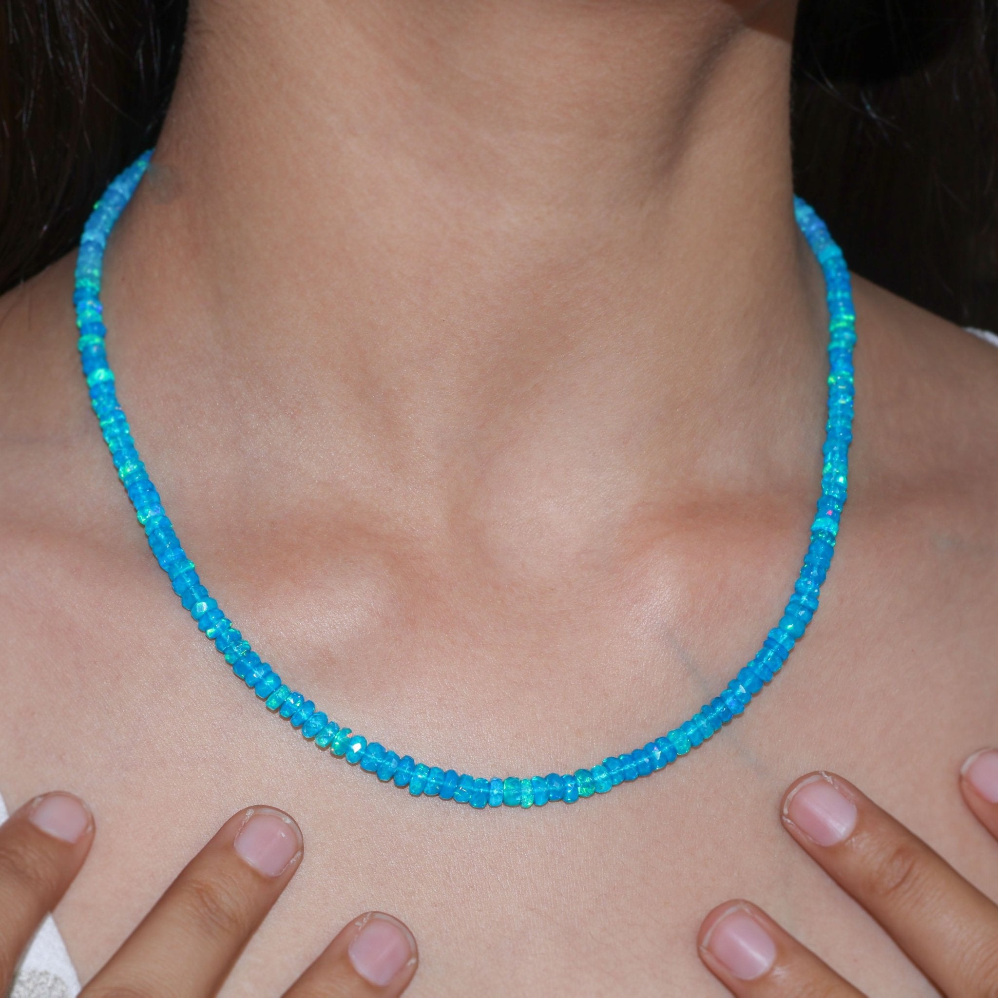 PARAIBA OPAL BEADED NECKLACE - Goodstone Jewels