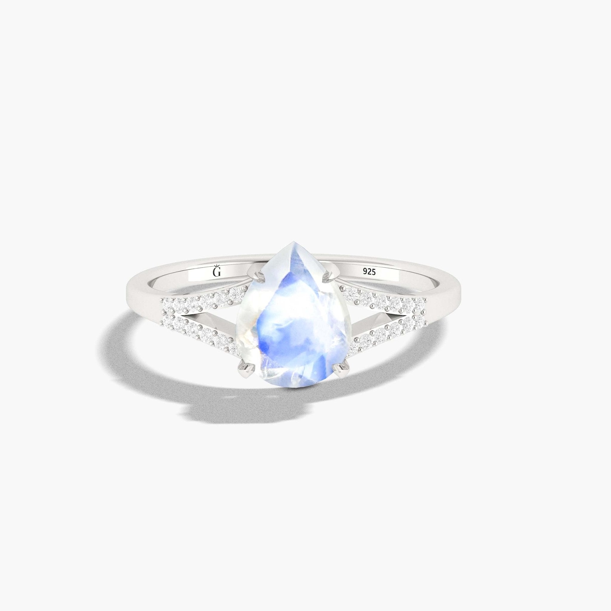 Pear Shape 1.2 Carat Natural Moonstone Statement Ring - Goodstone Jewels