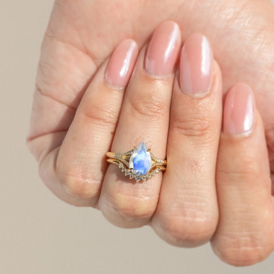 Pear Shape 1.2 Carat Natural Moonstone Statement Ring - Goodstone Jewels