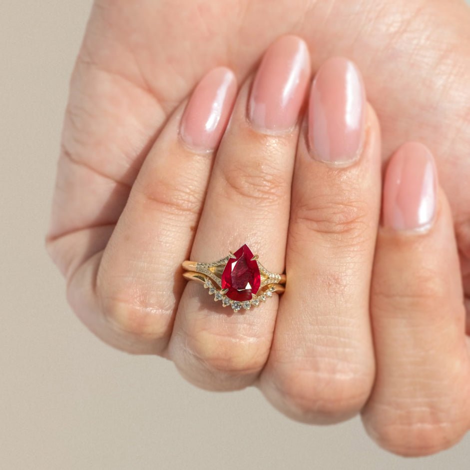 Pear Shape 1.2 Carat Natural Ruby Statement Ring - Goodstone Jewels