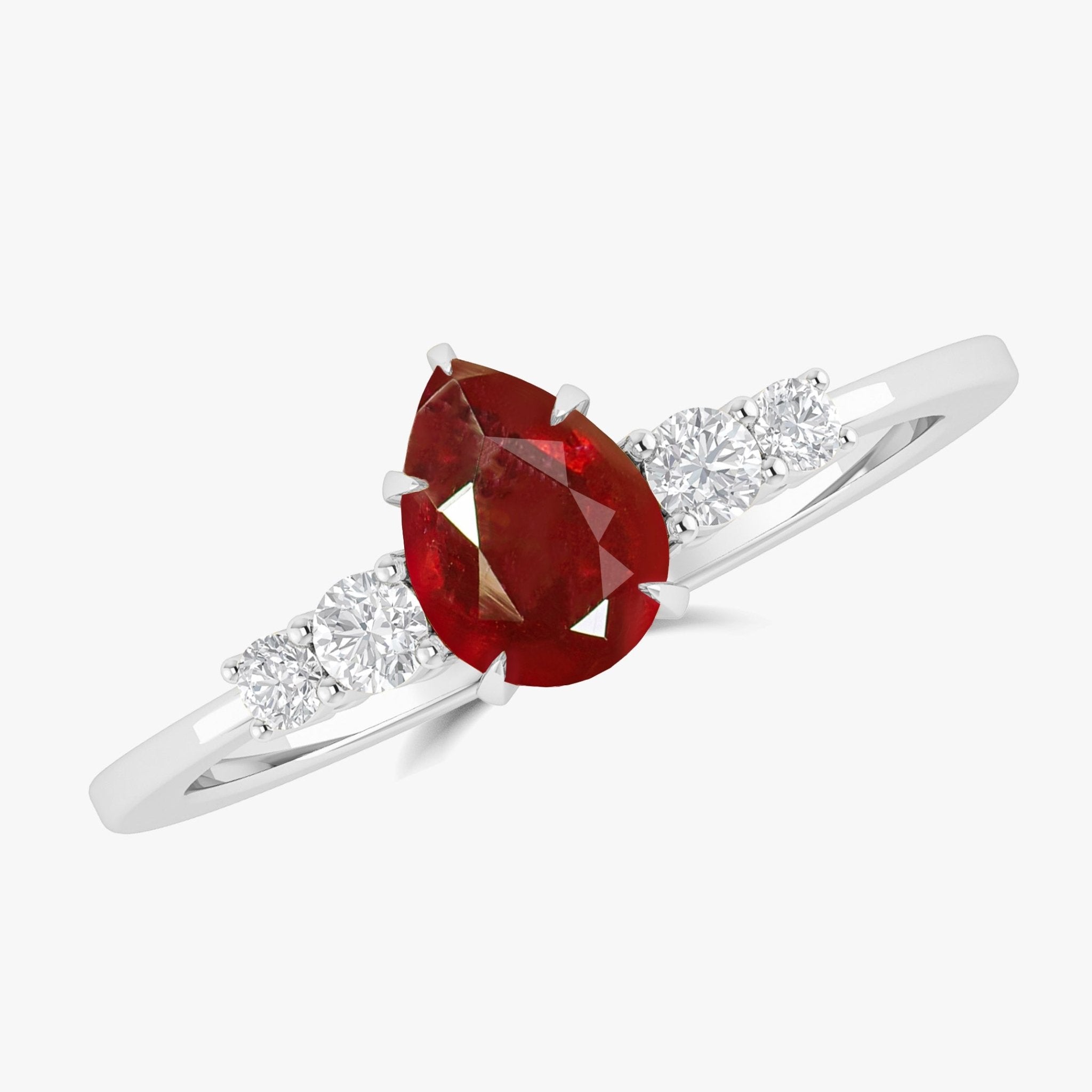 Pear Shape 7X5MM Natural Ruby Statement Ring - Goodstone Jewels