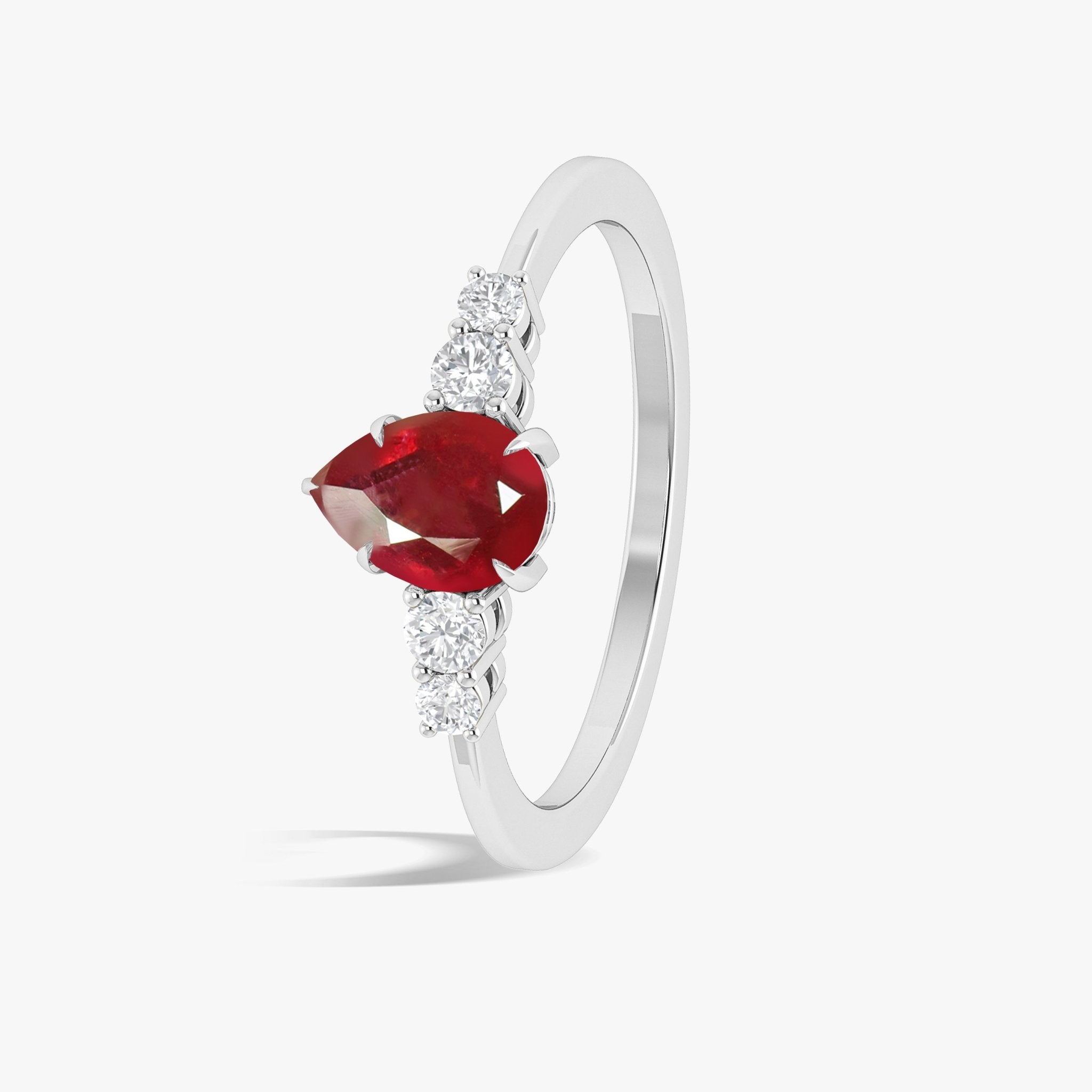 Pear Shape 7X5MM Natural Ruby Statement Ring - Goodstone Jewels