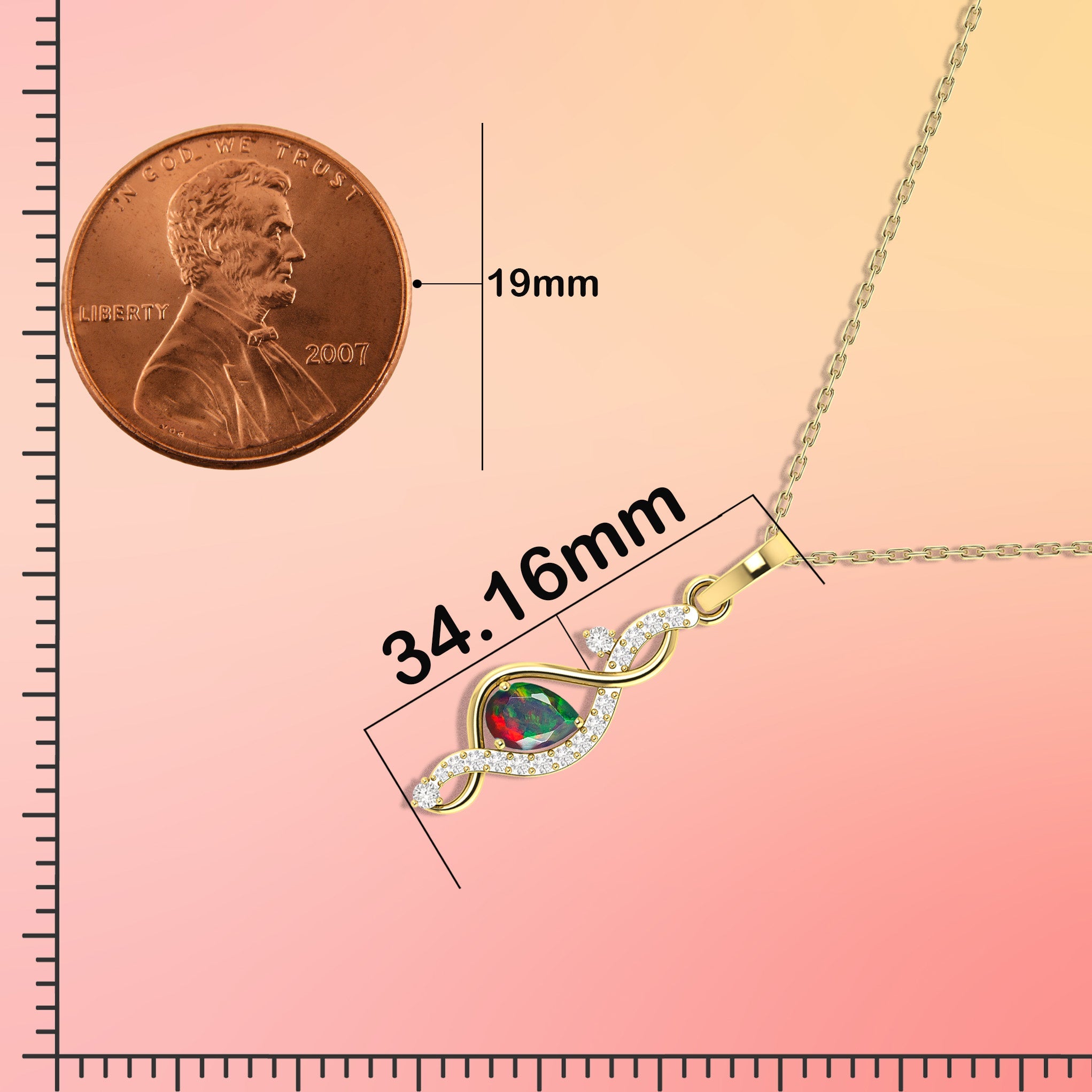 Pear Shape Natural Black Opal Designer Pendant Necklace - Goodstone Jewels