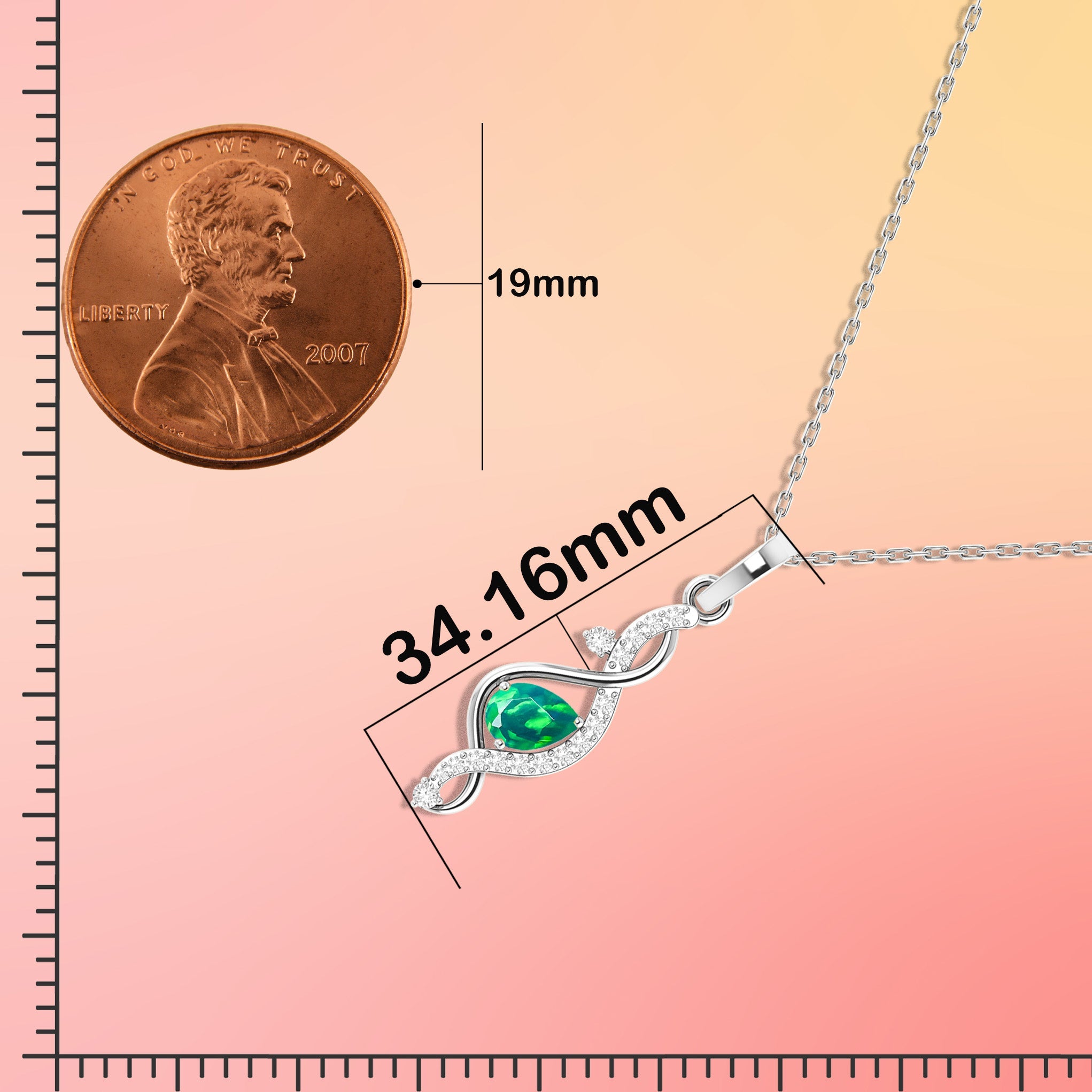 Pear Shape Natural Green Opal Designer Pendant Necklace - Goodstone Jewels