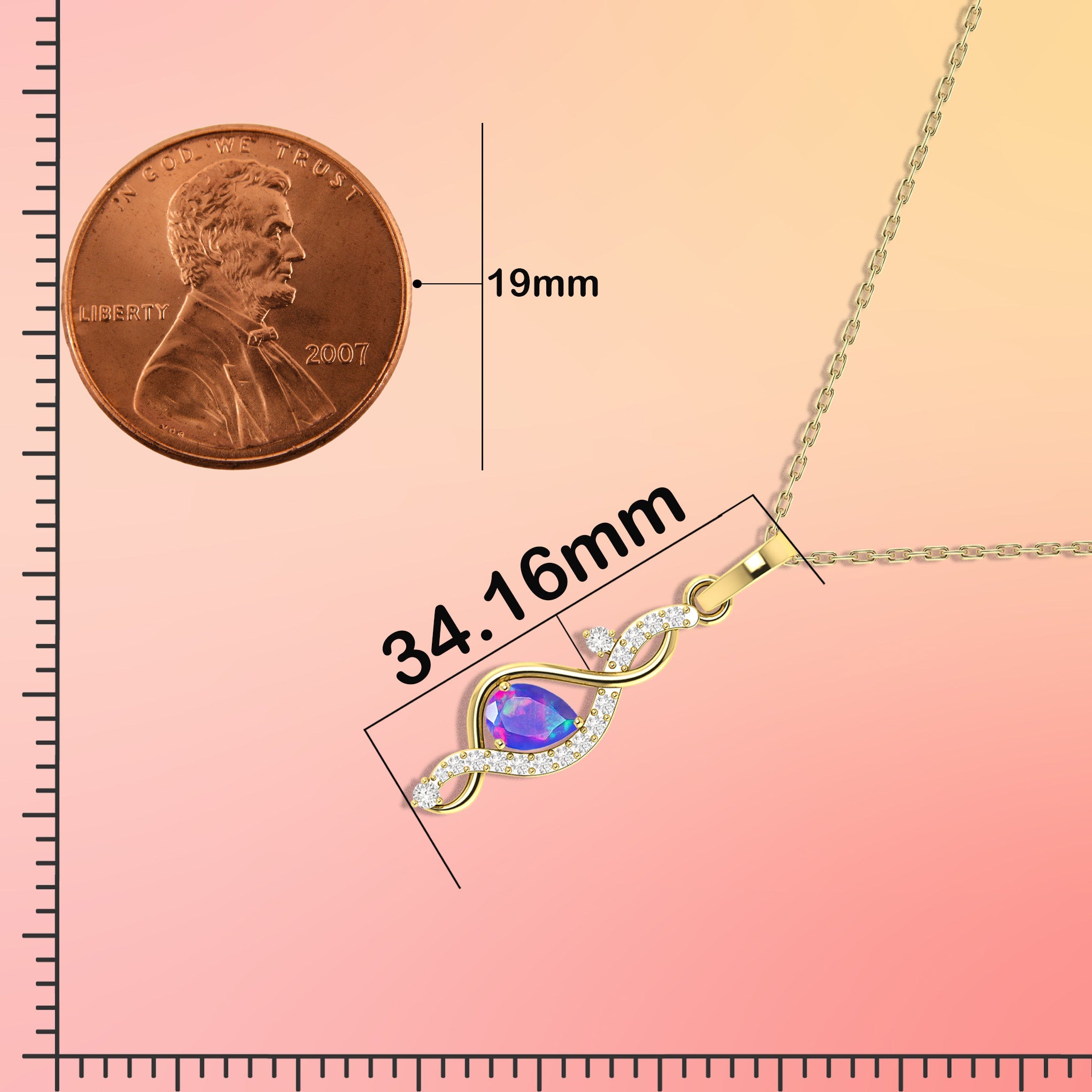 Pear Shape Natural Lavender Opal Designer Pendant Necklace - Goodstone Jewels