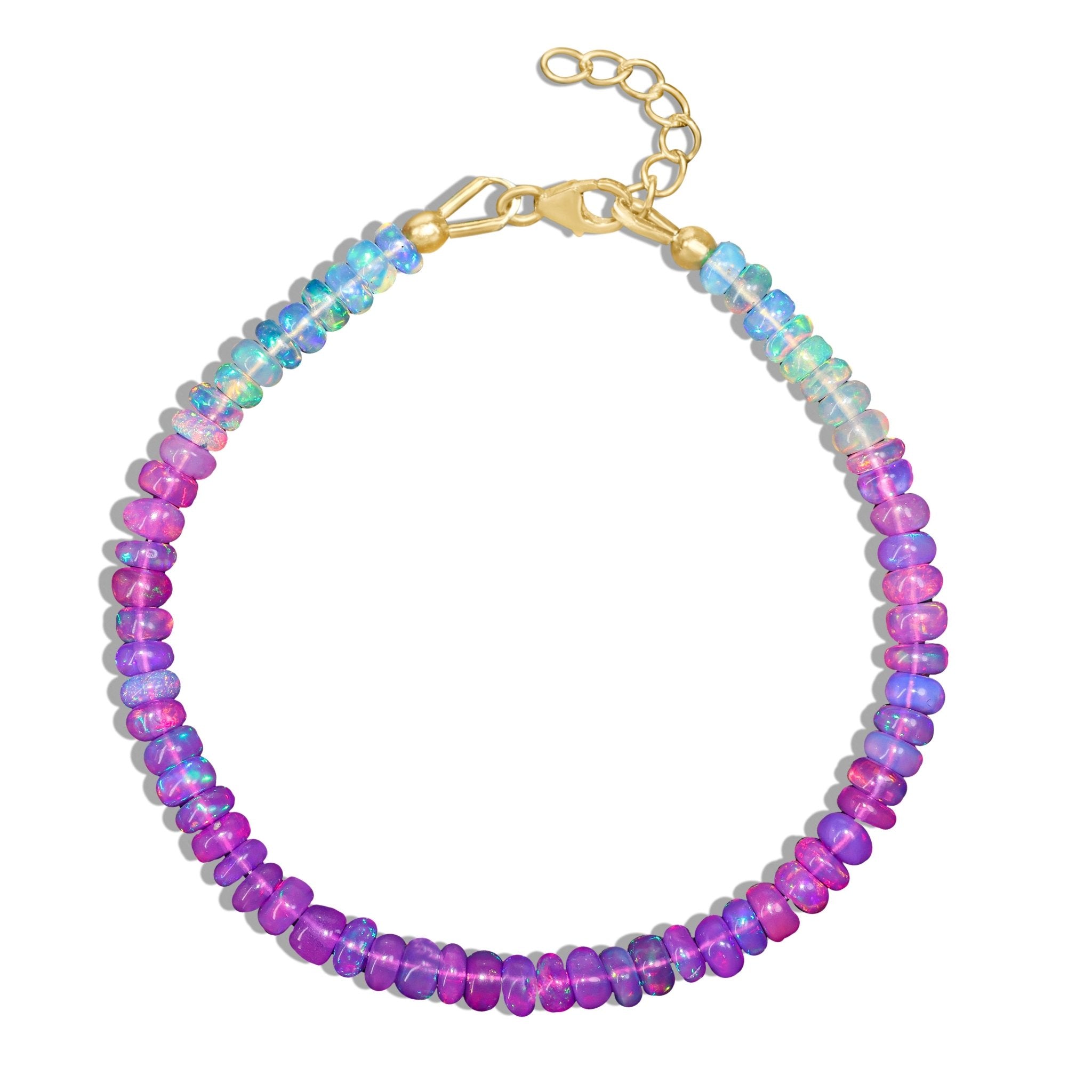 Purple Opal Plain Shaded Beaded Bracelet Natural Birthstone - Goodstone Jewels