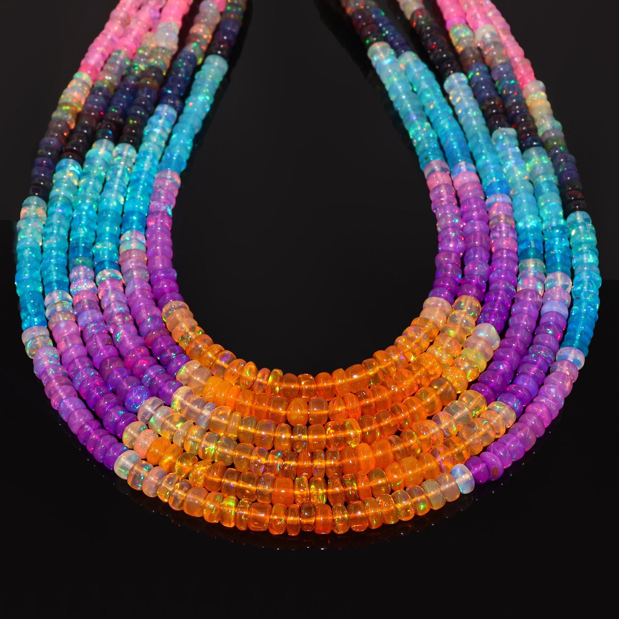 Rainbow Fire Multi Opal Beaded Necklace - Goodstone Jewels
