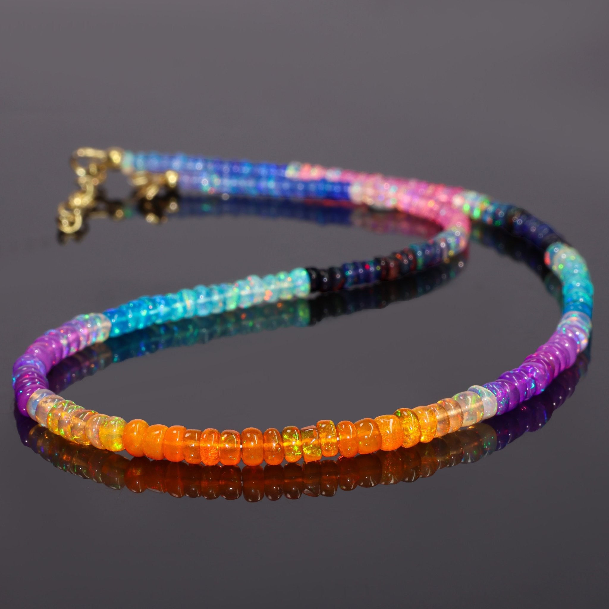 Rainbow Fire Multi Opal Beaded Necklace - Goodstone Jewels