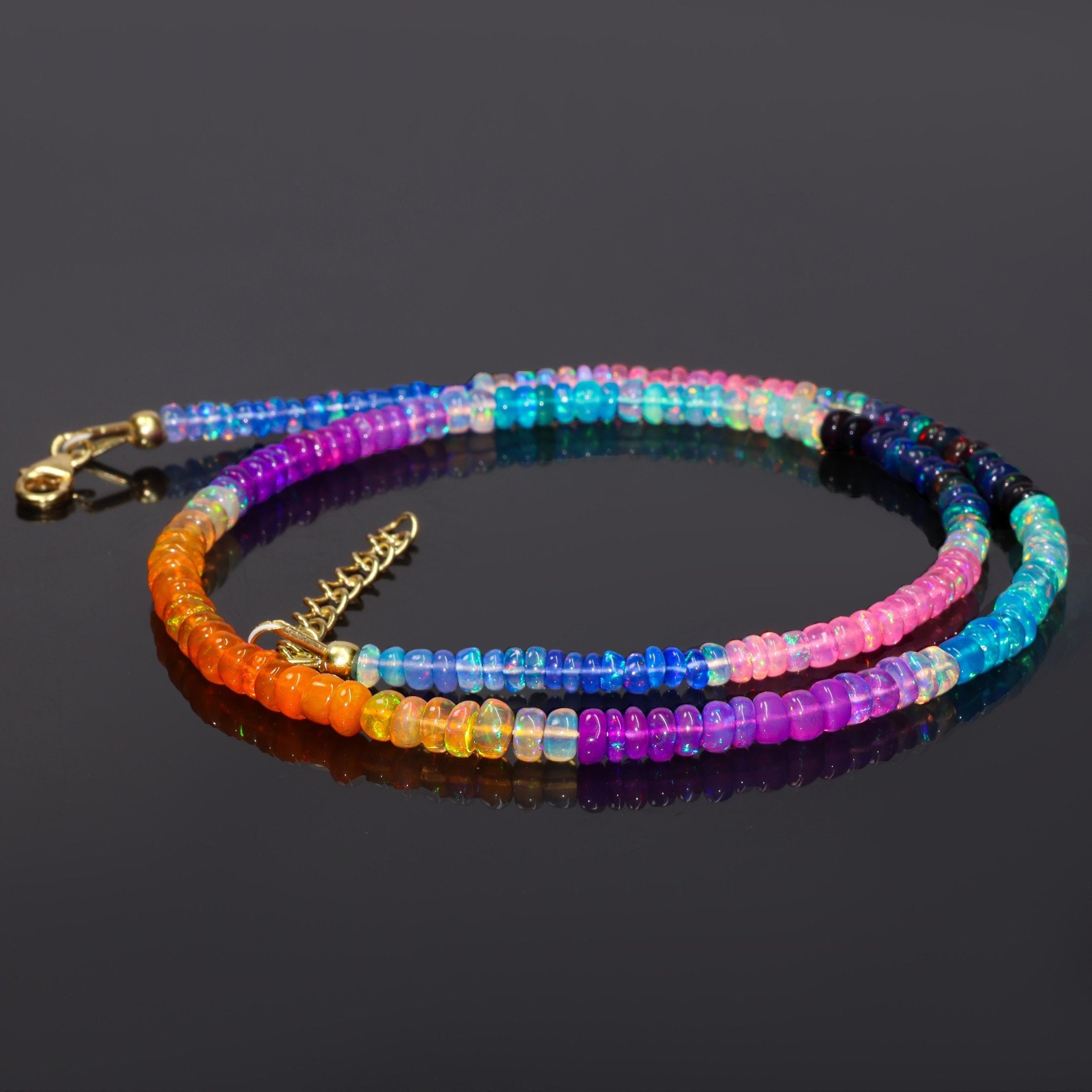 Rainbow Fire Multi Opal Beaded Necklace - Goodstone Jewels