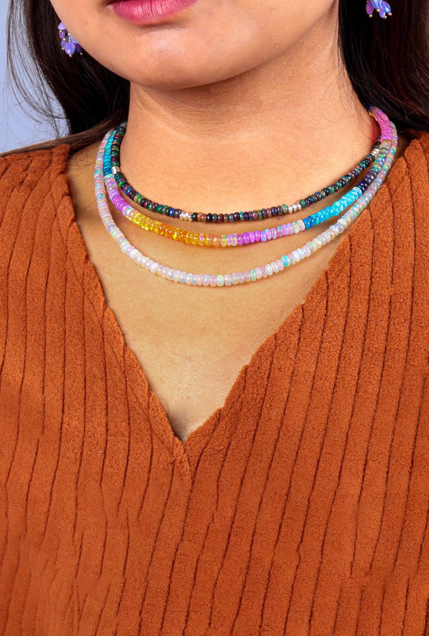 Rainbow Fire Multi Opal Beaded Necklace - Goodstone Jewels