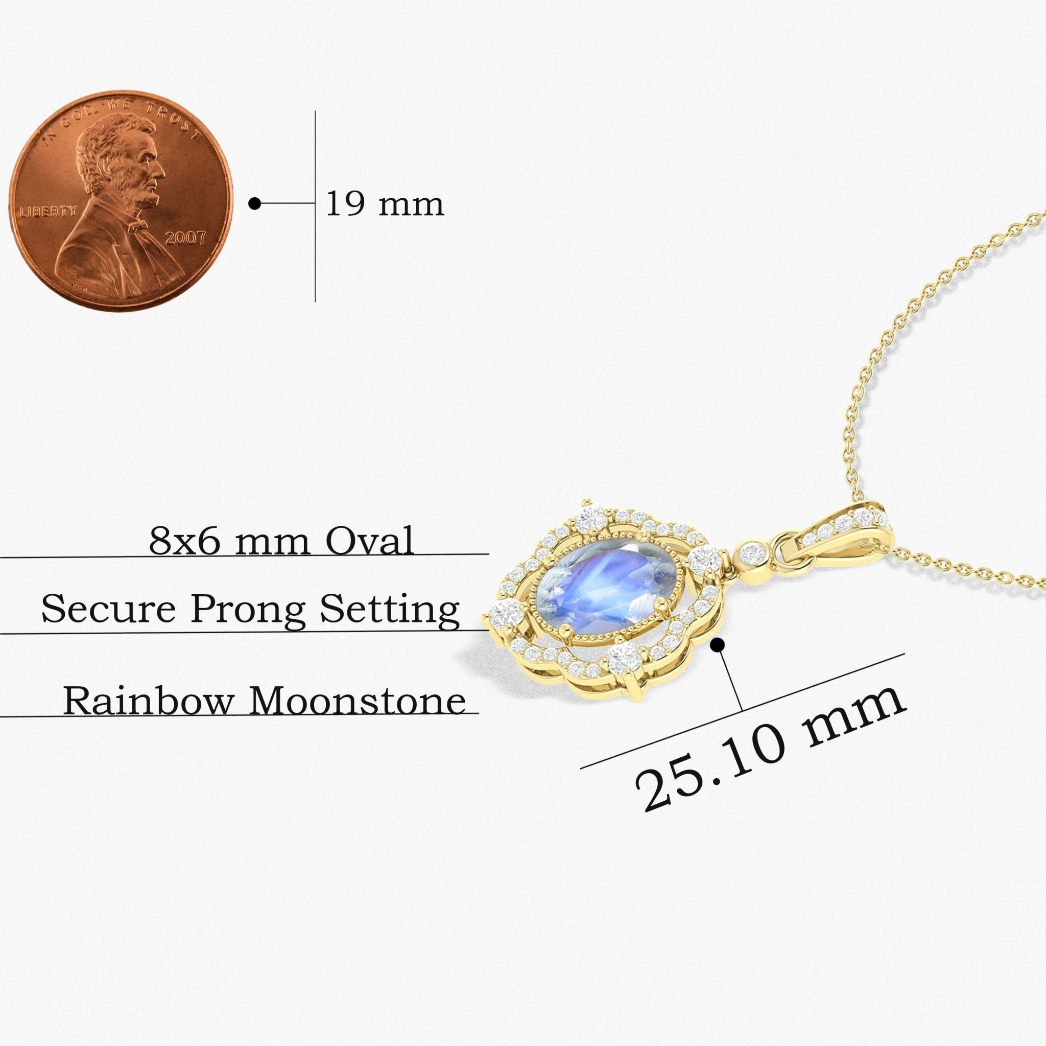 Rainbow Moonstone Gemstone Charm Pendant - Goodstone Jewels