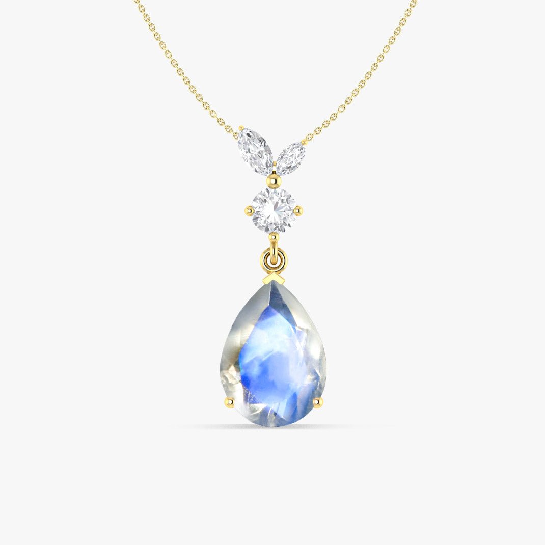 Rainbow Moonstone Pear Gemstone Pendant - Goodstone Jewels