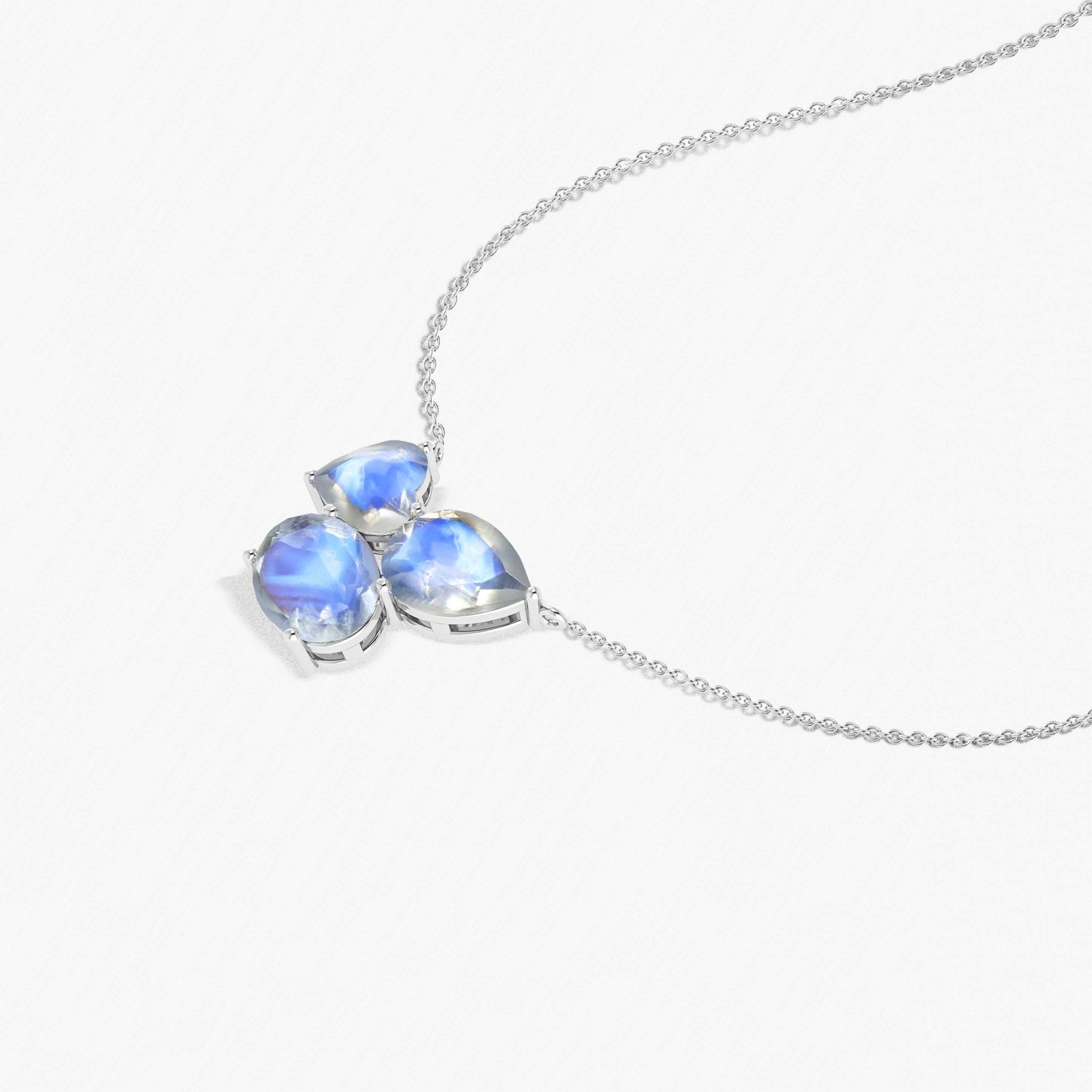Rainbow Moonstone Three Stone Pendant Jewelry - Goodstone Jewels