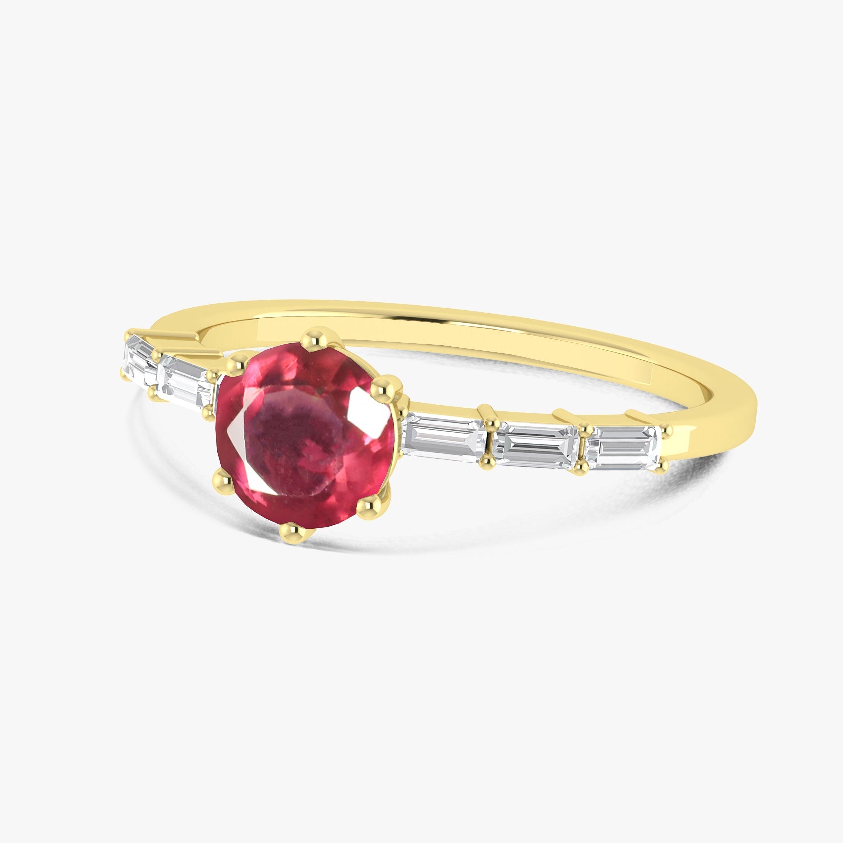 Red Ruby Seven Stone Design Ring - Goodstone Jewels