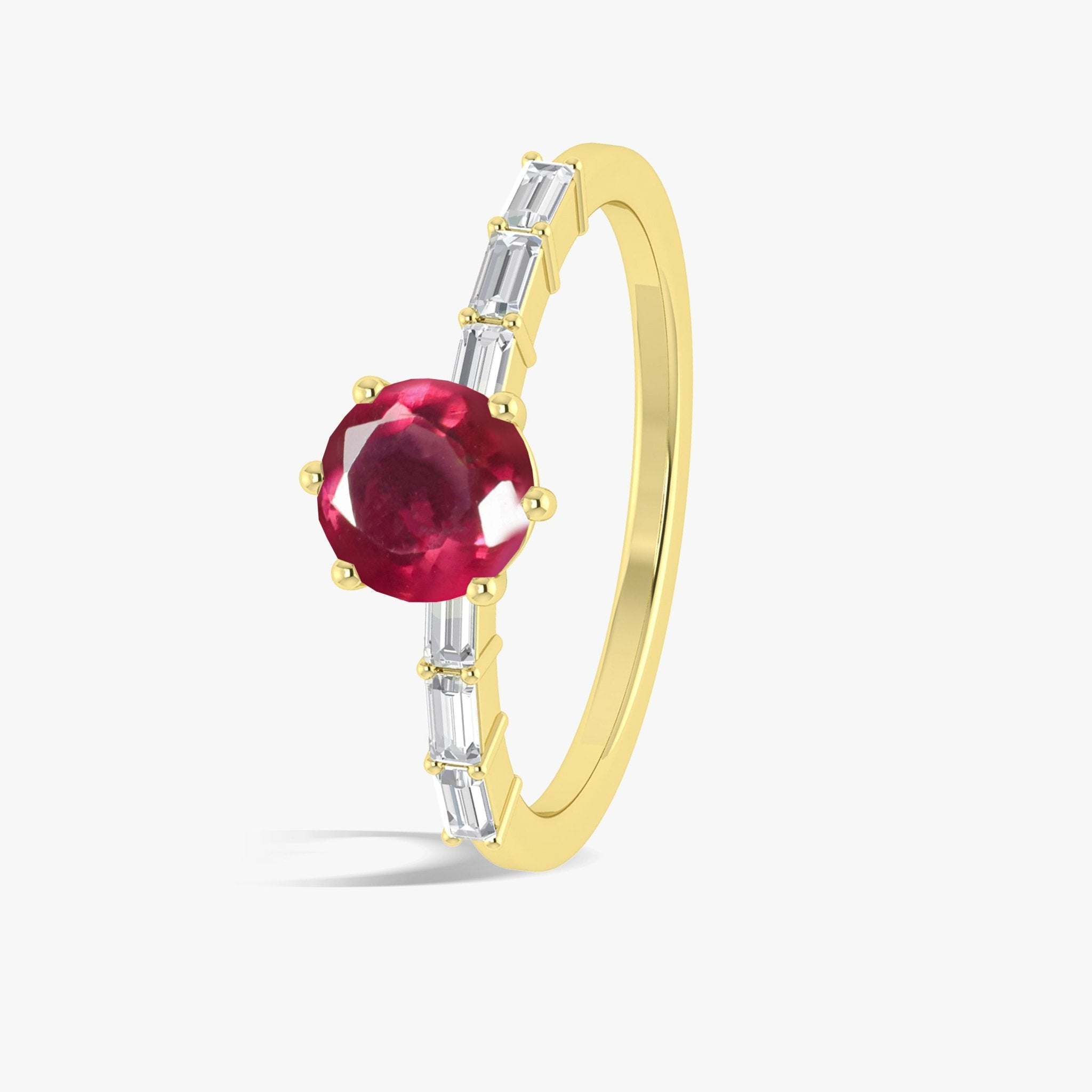 Red Ruby Seven Stone Design Ring - Goodstone Jewels