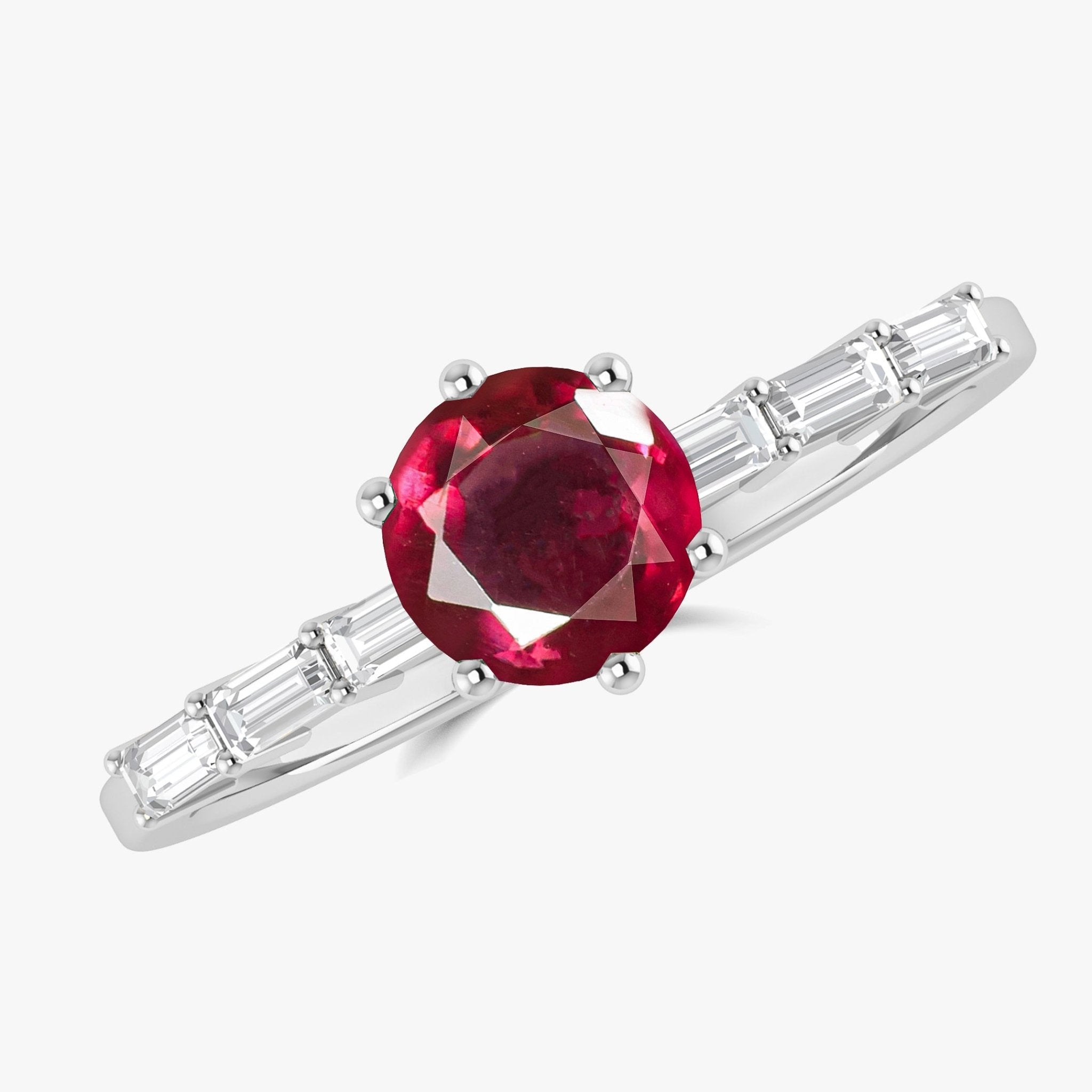 Red Ruby Seven Stone Design Ring - Goodstone Jewels