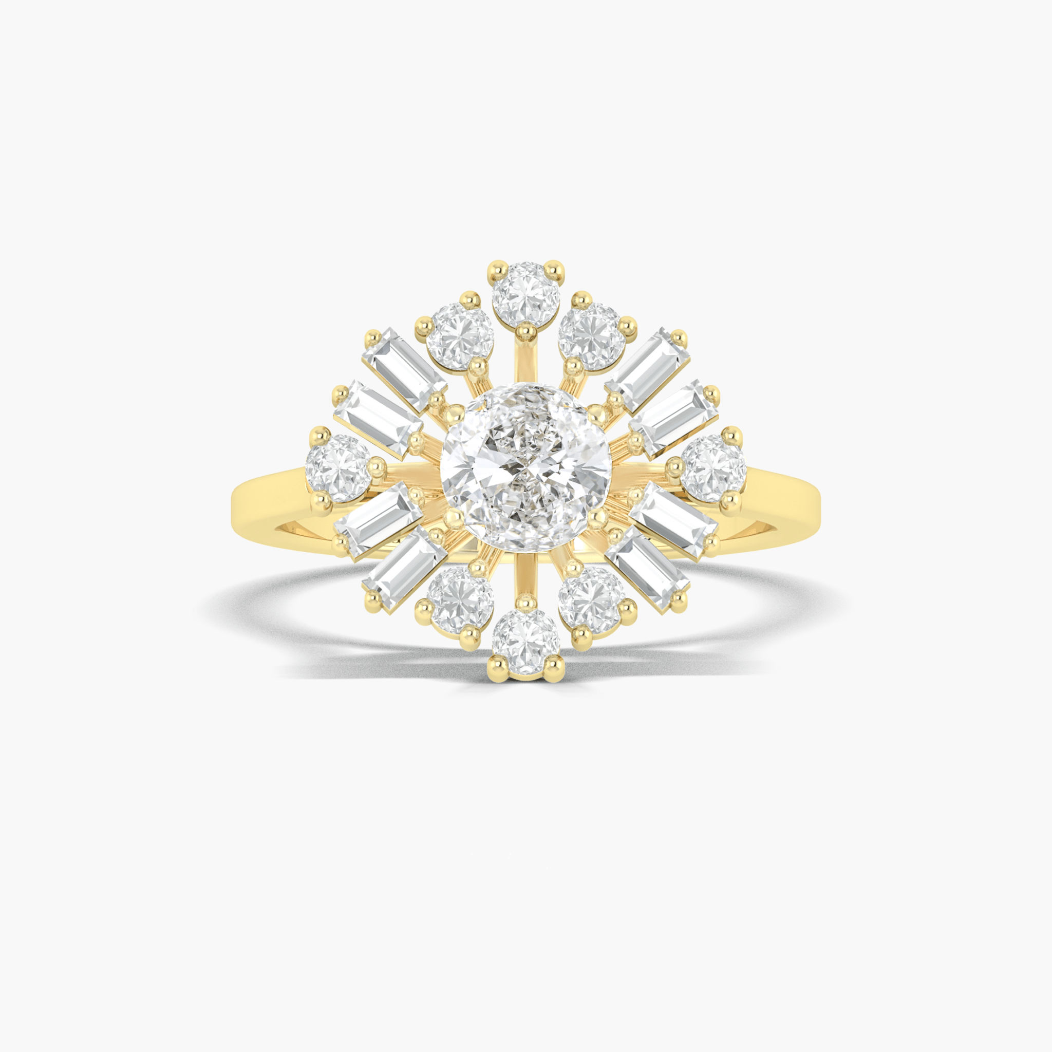 Round Cubic Zirconia simulated diamond Statement ring - Goodstone Jewels