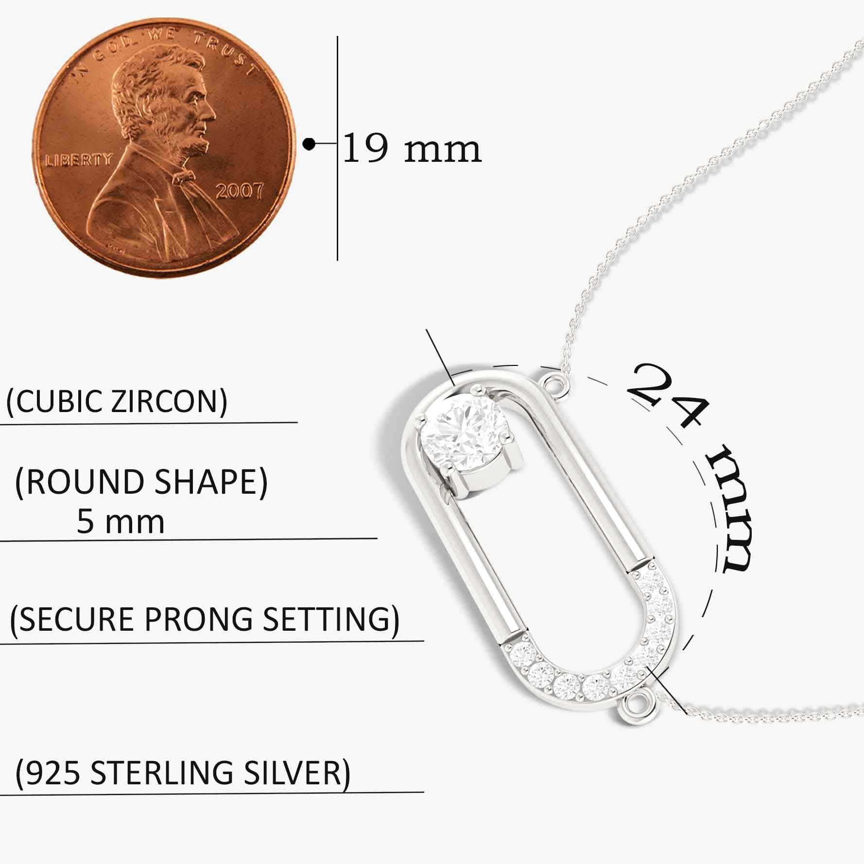 Roung Cubic Zirconia Unique Gold vermeil pendant Necklace - Goodstone Jewels