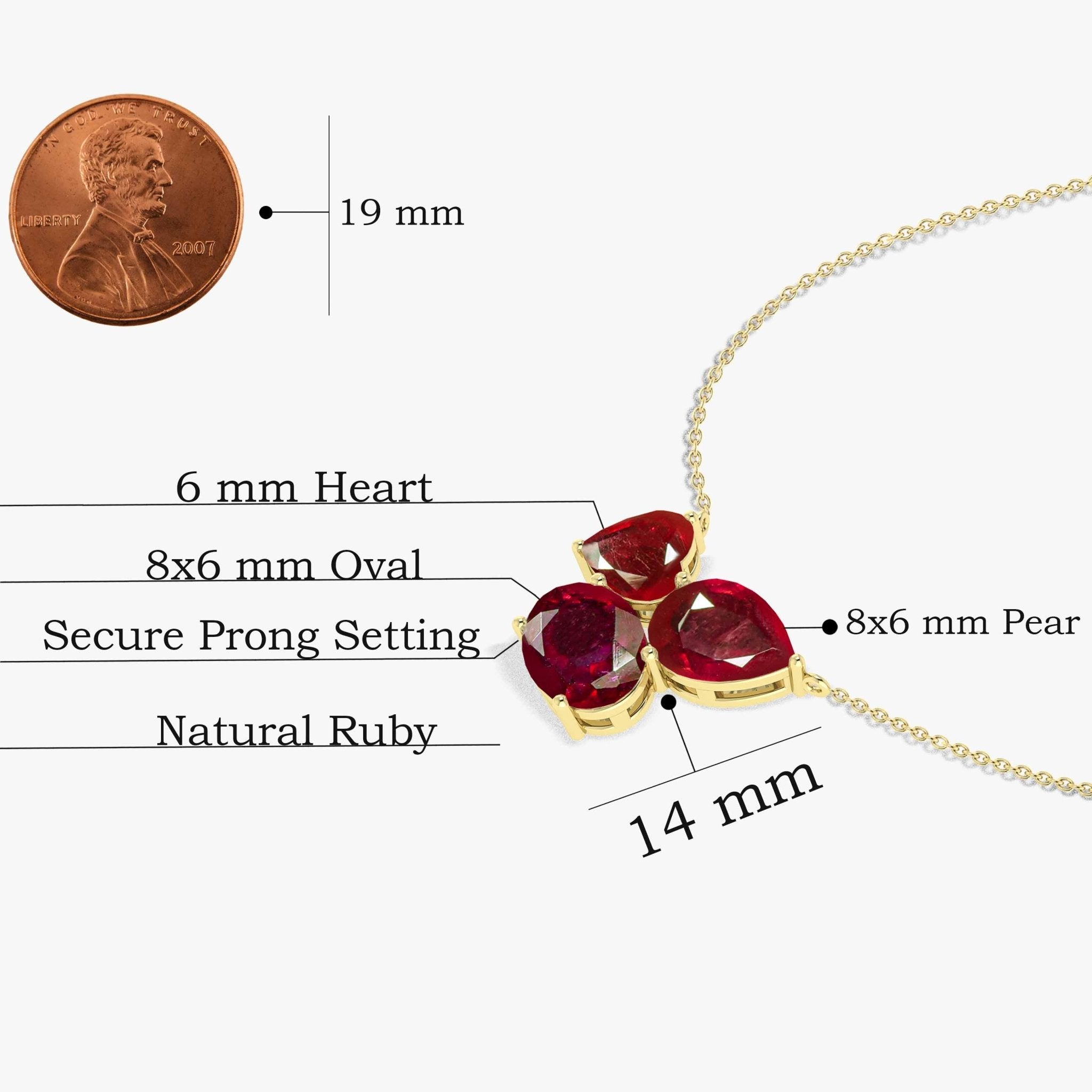 Ruby Three Stone Pendant Jewelry - Goodstone Jewels