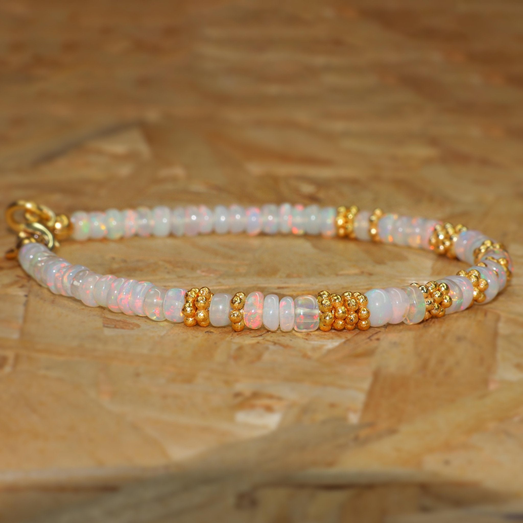 Smooth Rondell opal beaded bracelet for women - Goodstone Jewels