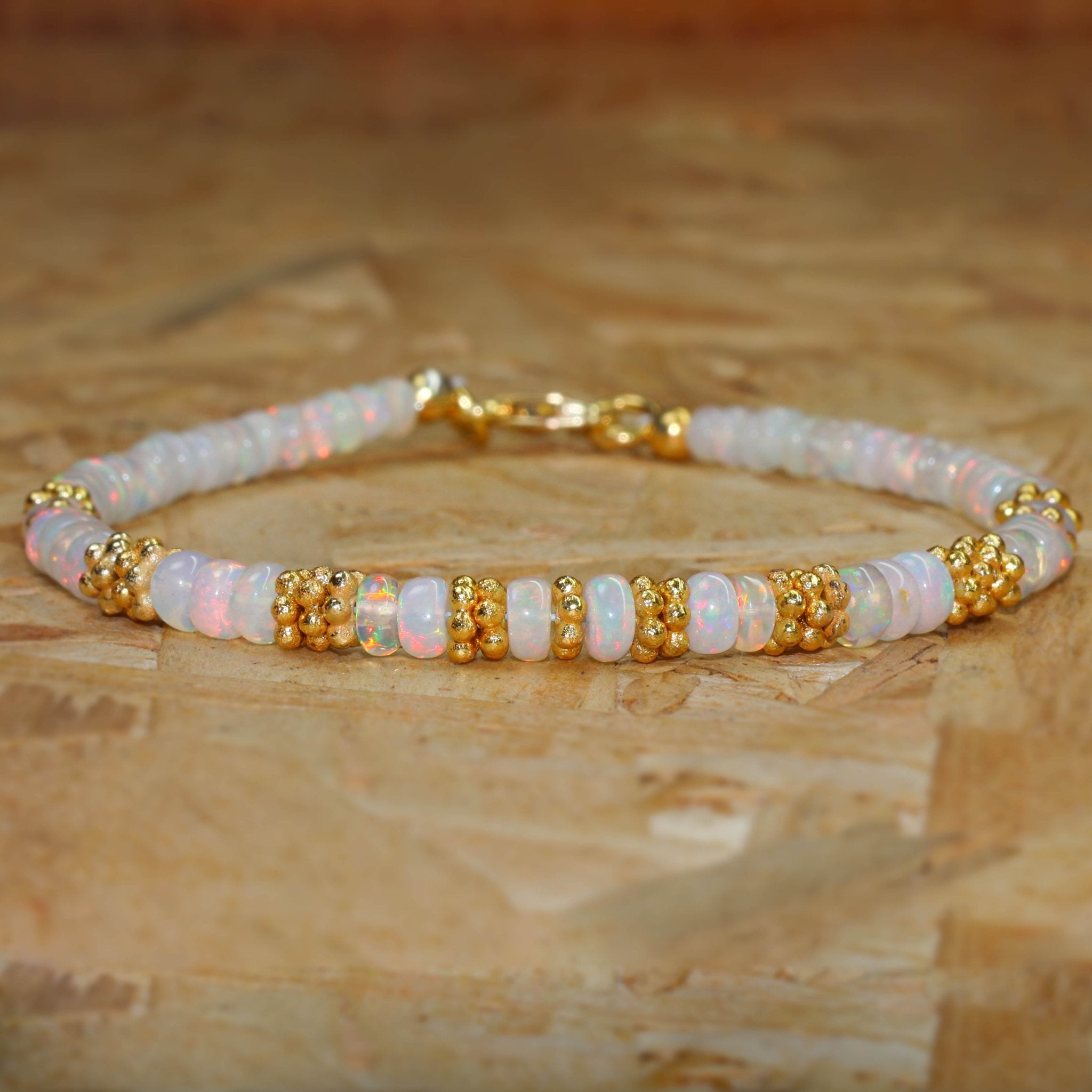 Smooth Rondell opal beaded bracelet for women - Goodstone Jewels