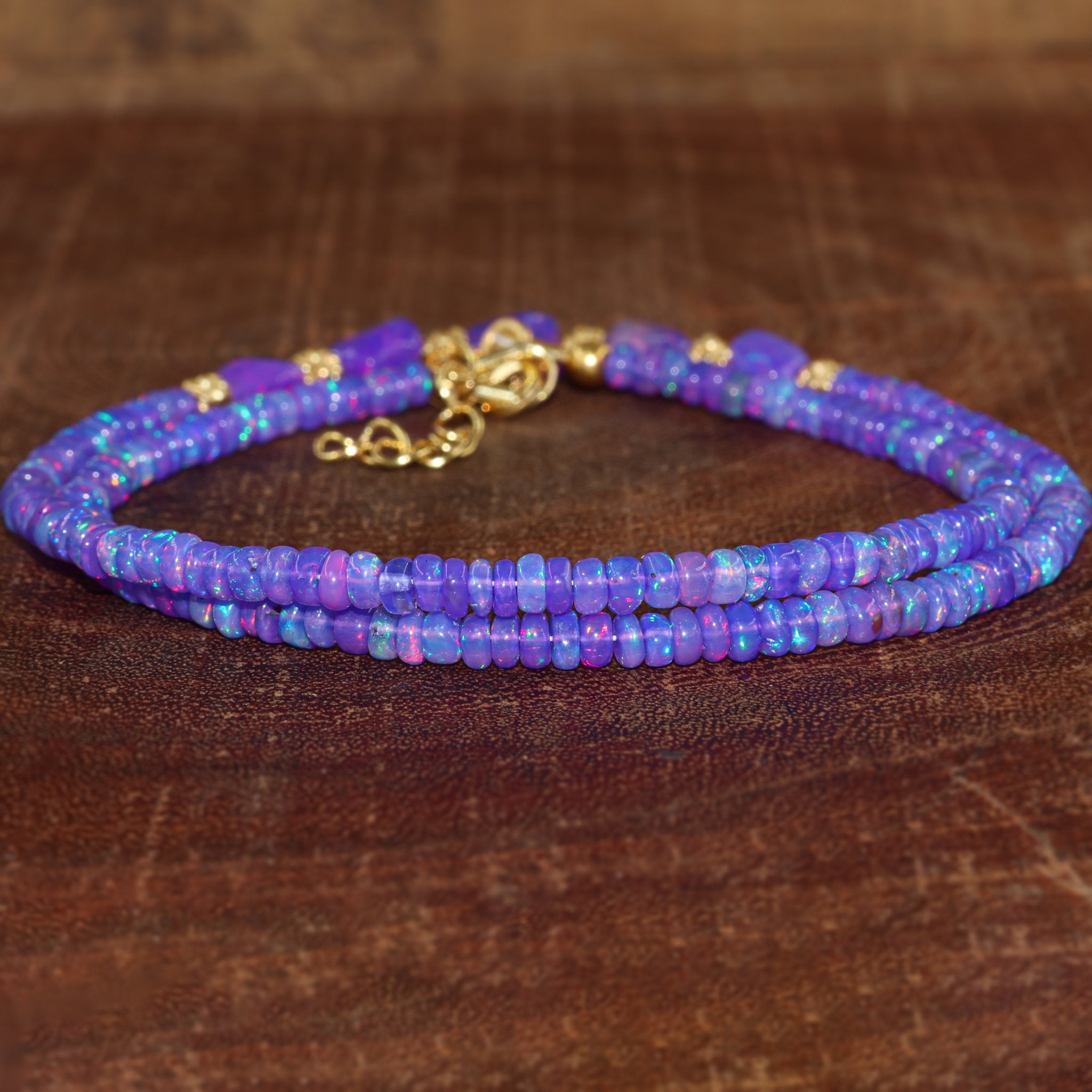 Tumble With Beaded Necklace Natural Lavender Opal - Goodstone Jewels