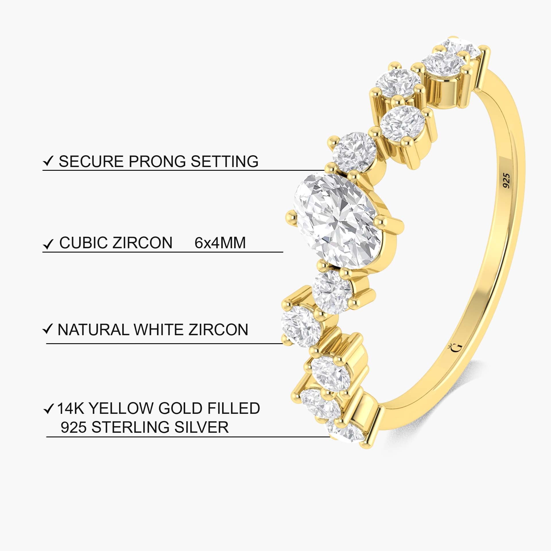 Unique Beautiful Simulated diamonds Gold Wedding ring - Goodstone Jewels