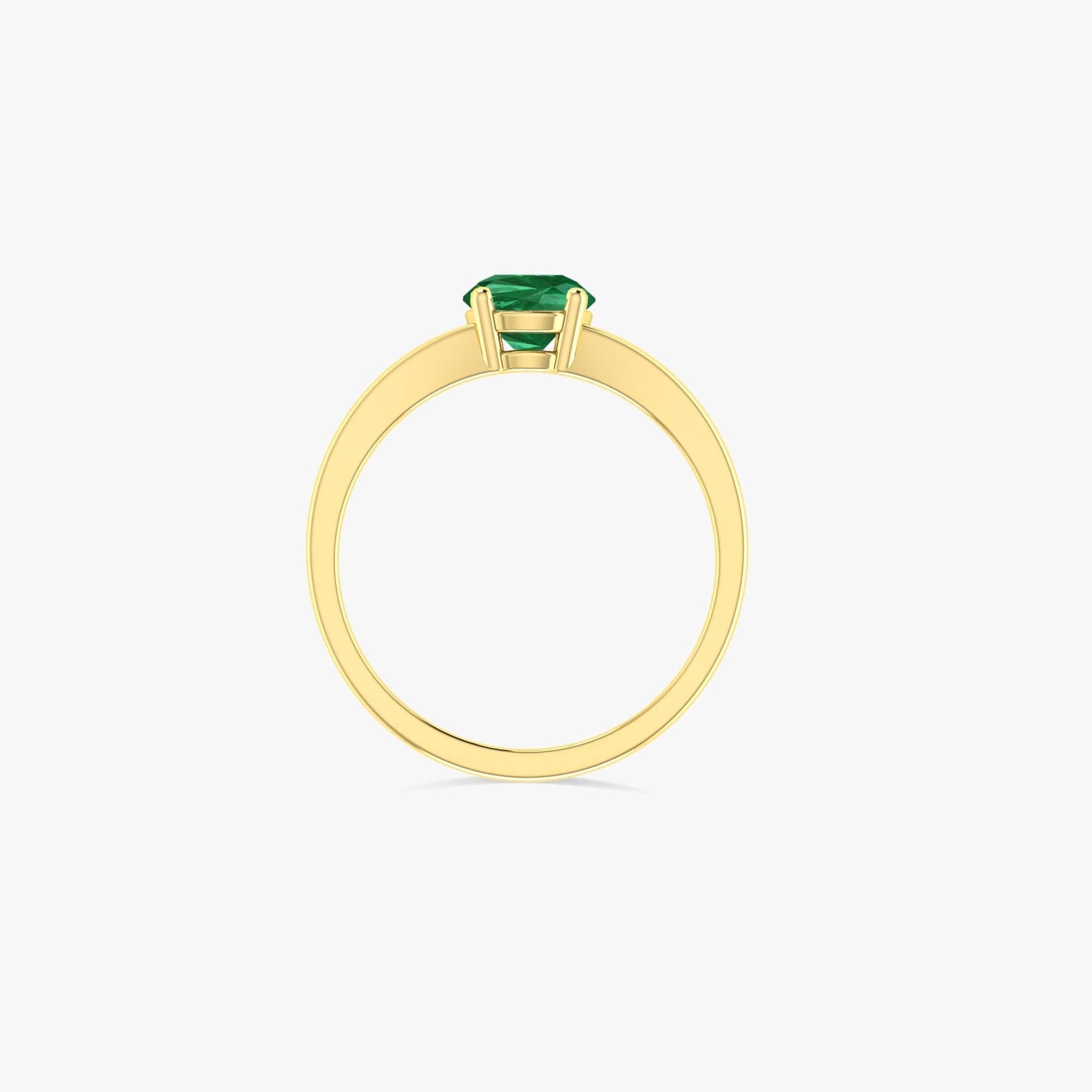 Vintage Lab grown Green Emerald dainty statement ring - Goodstone Jewels