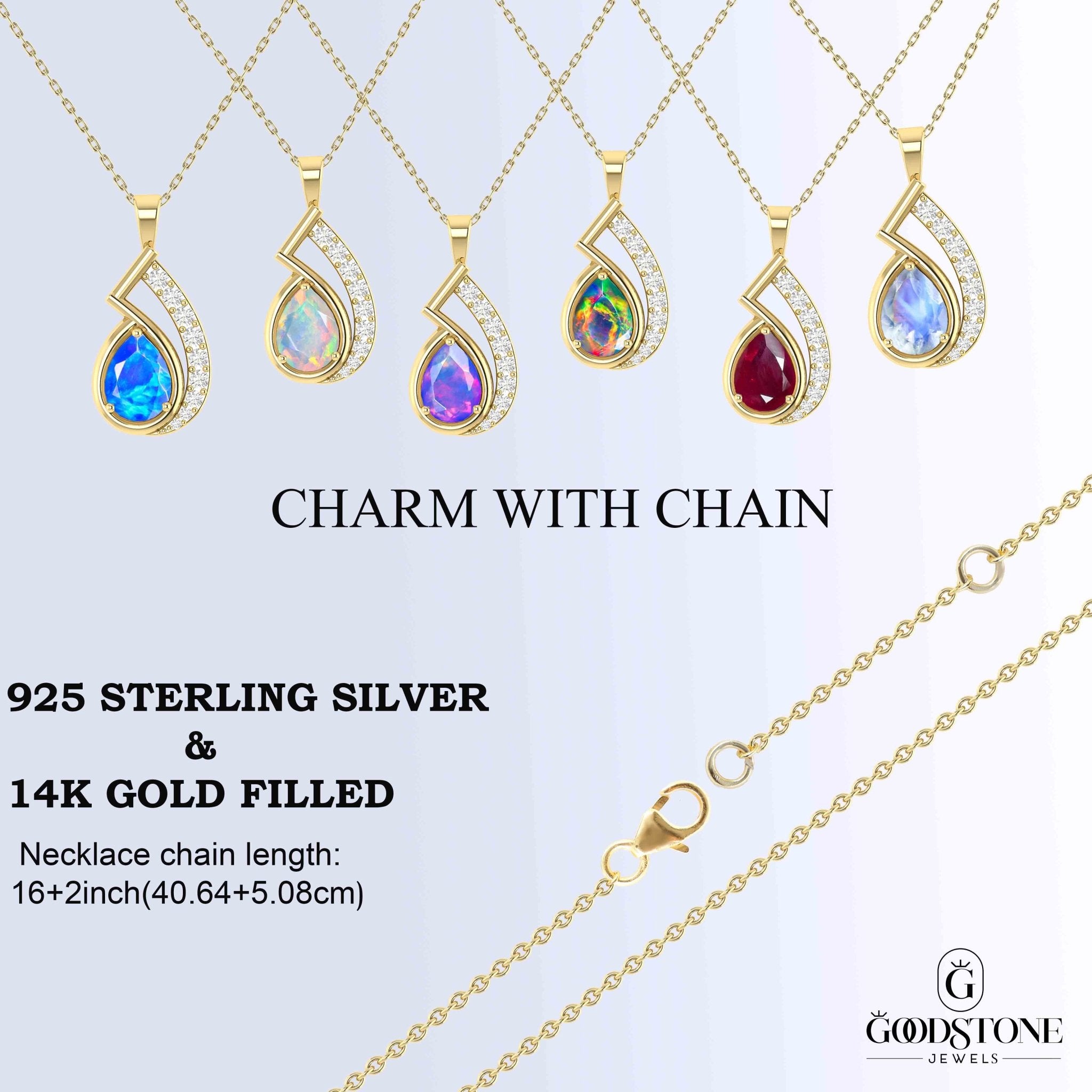 White Opal Gemstone Charm Pendant - Goodstone Jewels