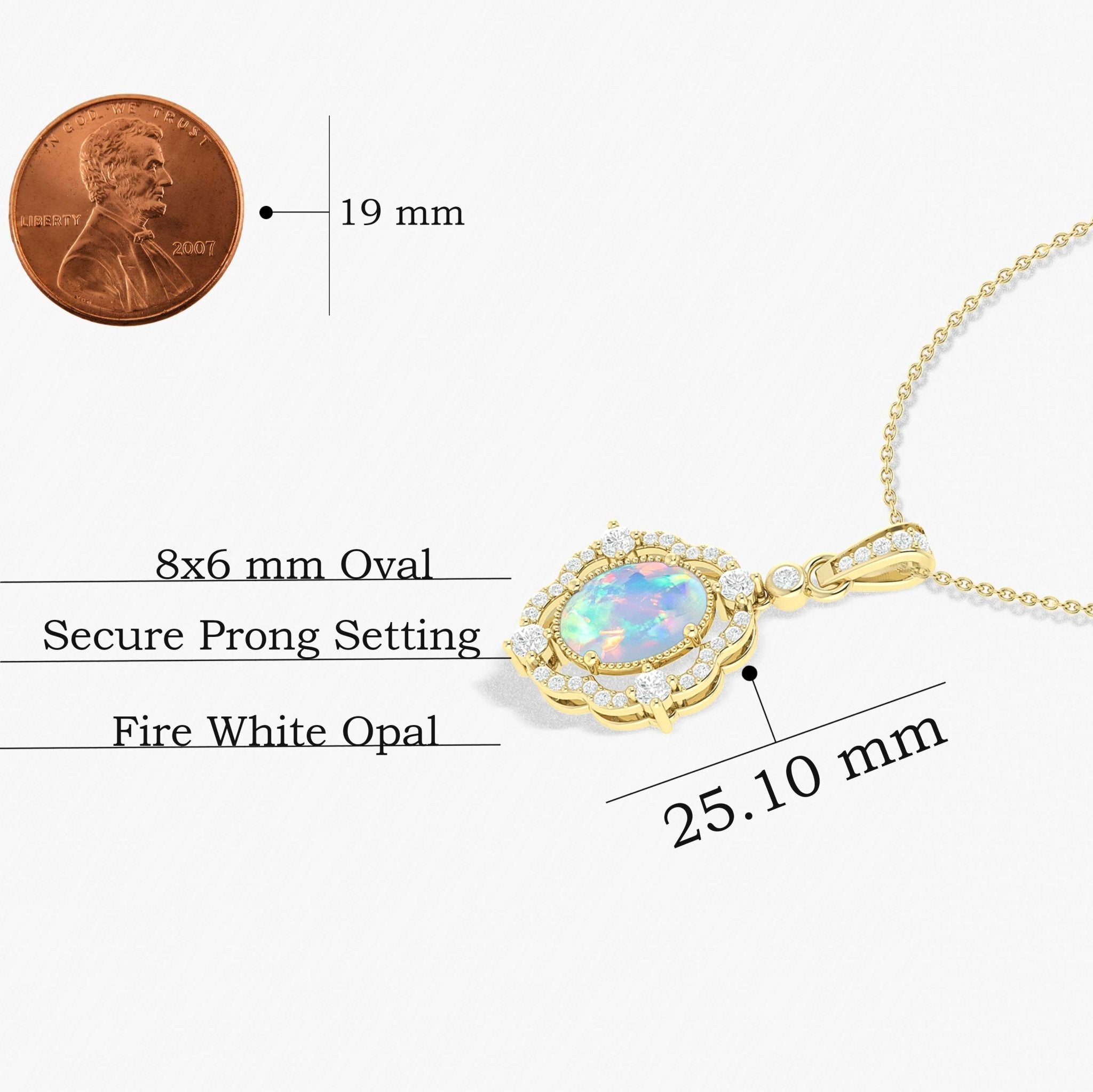 White Opal Gemstone Charm Pendant - Goodstone Jewels